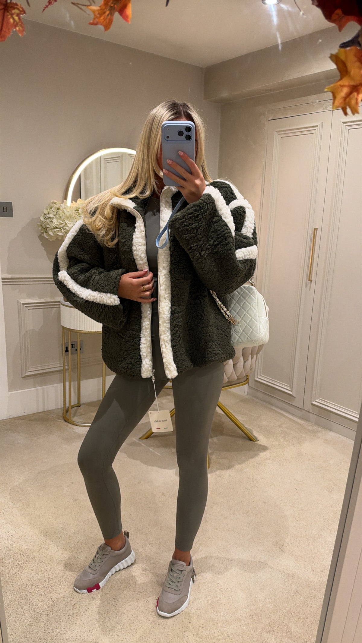 Teddy white trim jacket