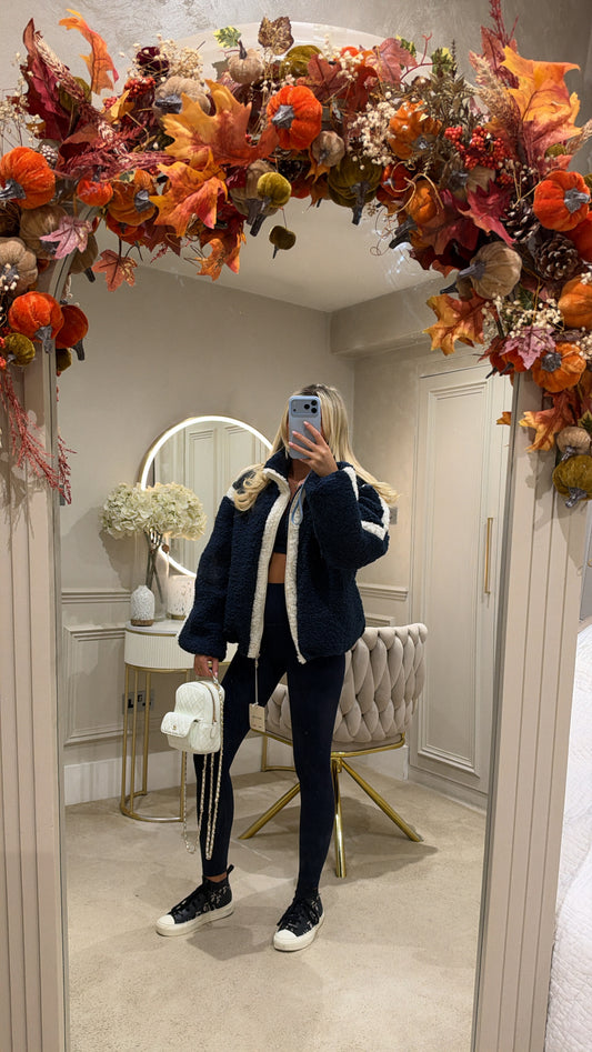 Teddy white trim jacket