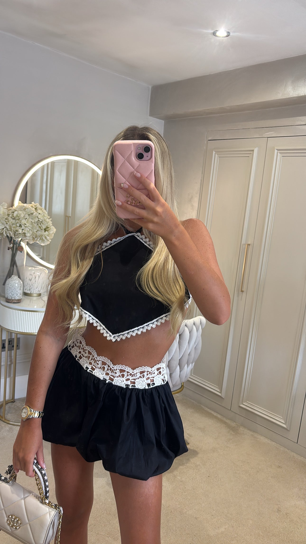 Puff ball skirt set