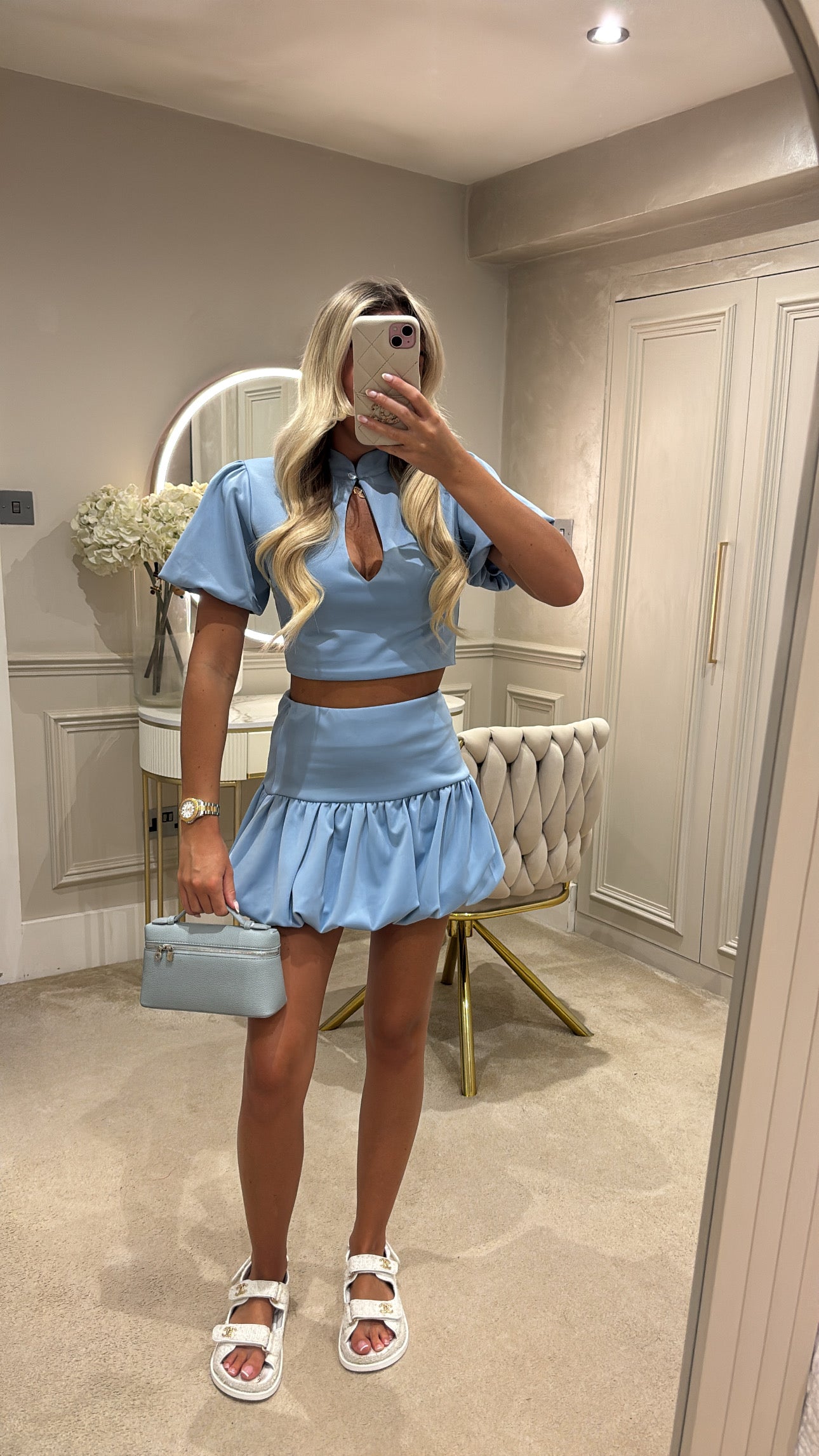 Puff ball skirt set