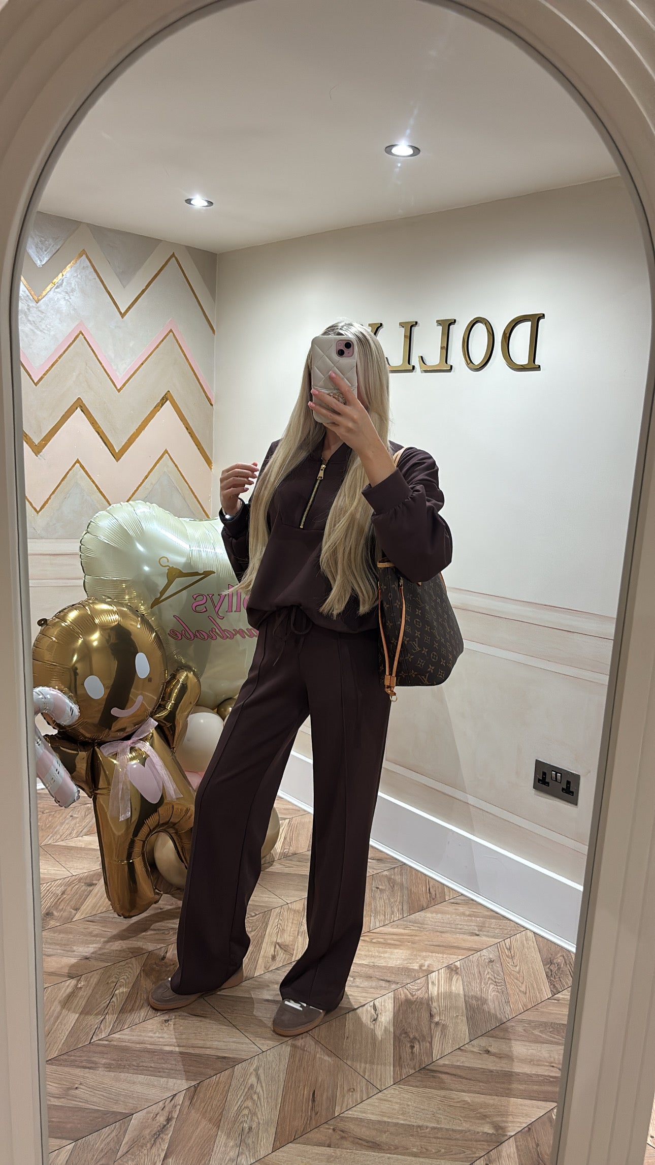 Gold quarter zip lounge set