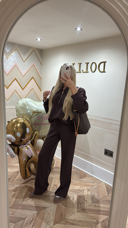 Gold quarter zip lounge set