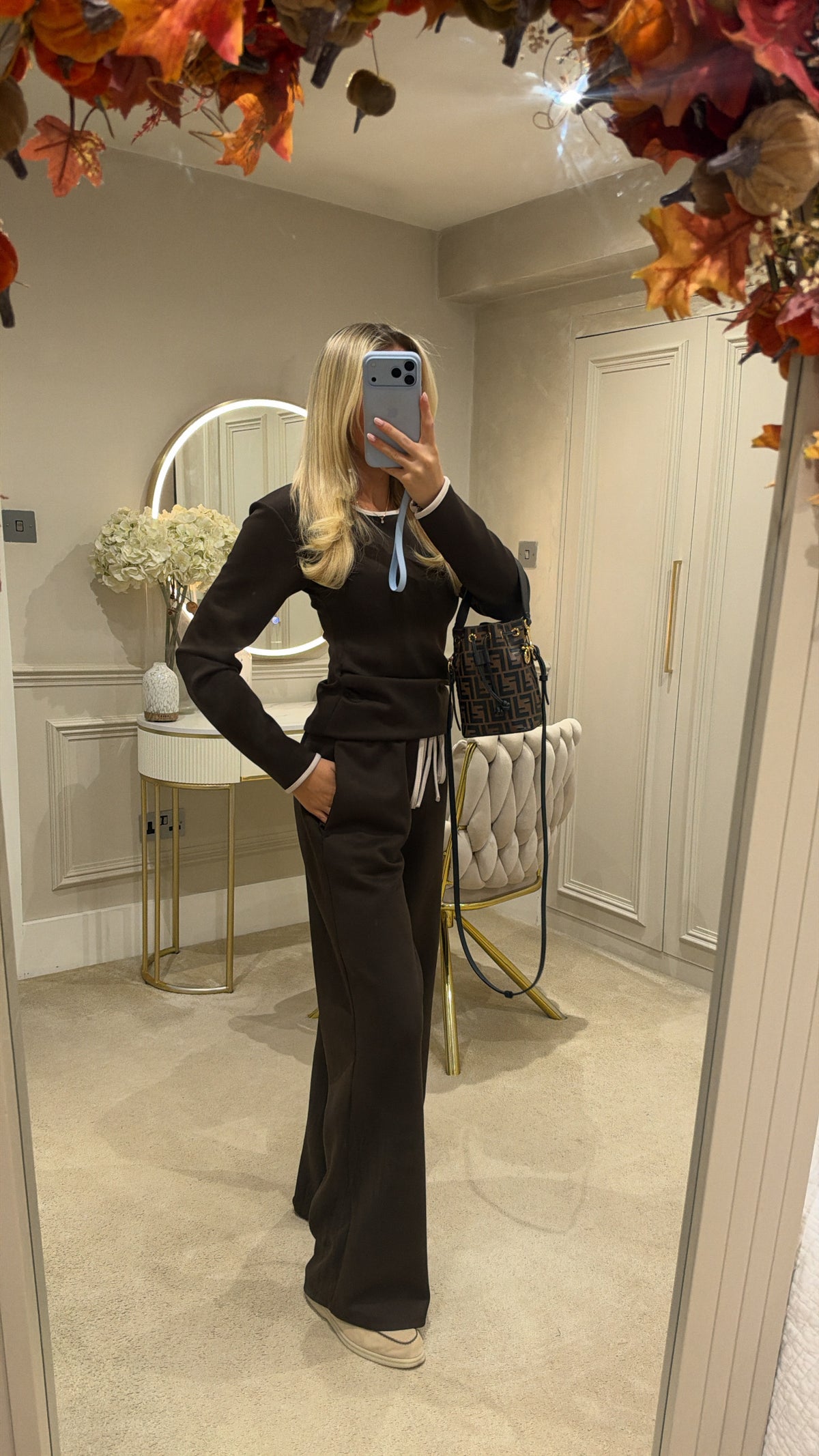 Ruched side flared lounge set