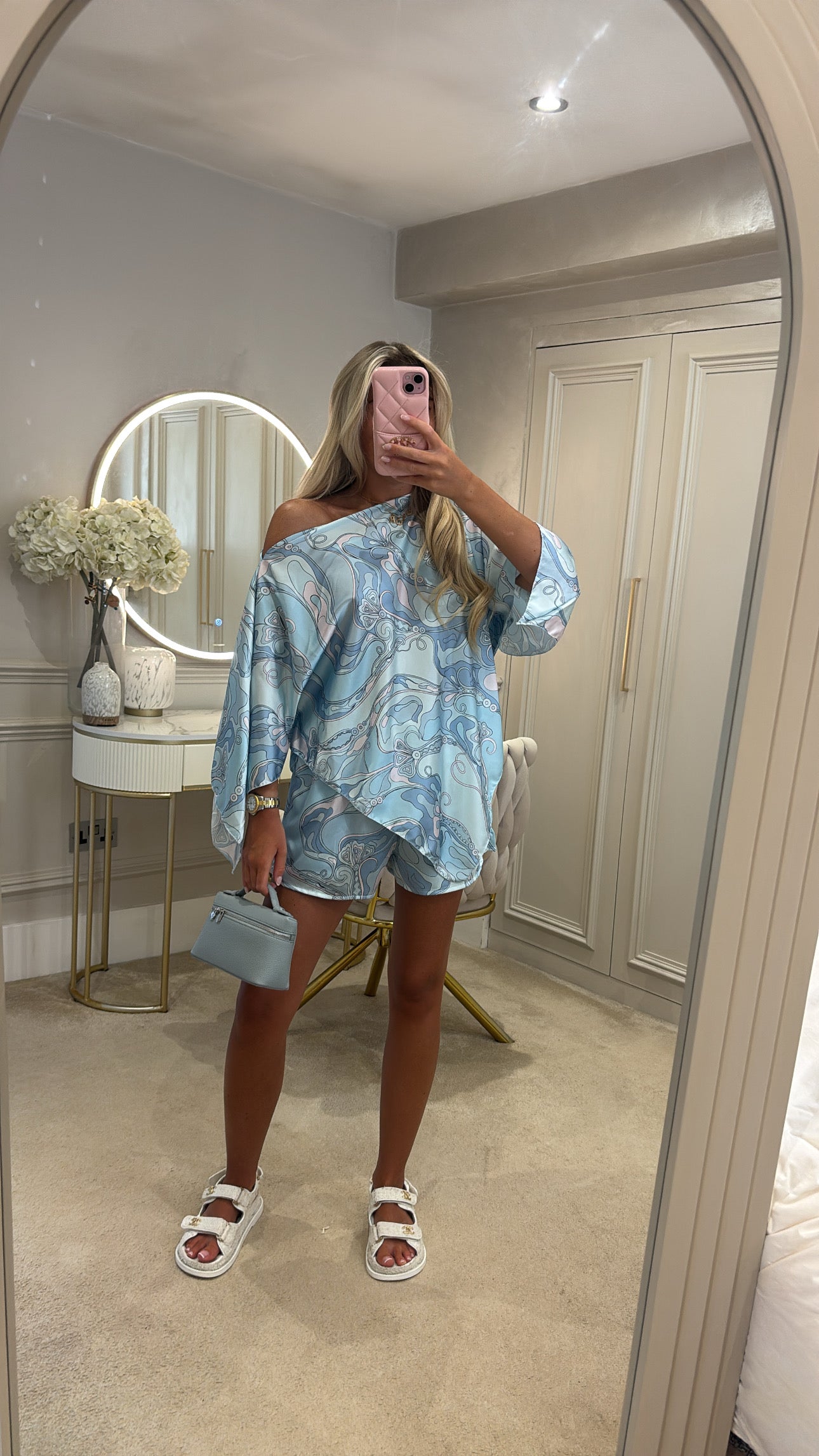 Silk cape short set