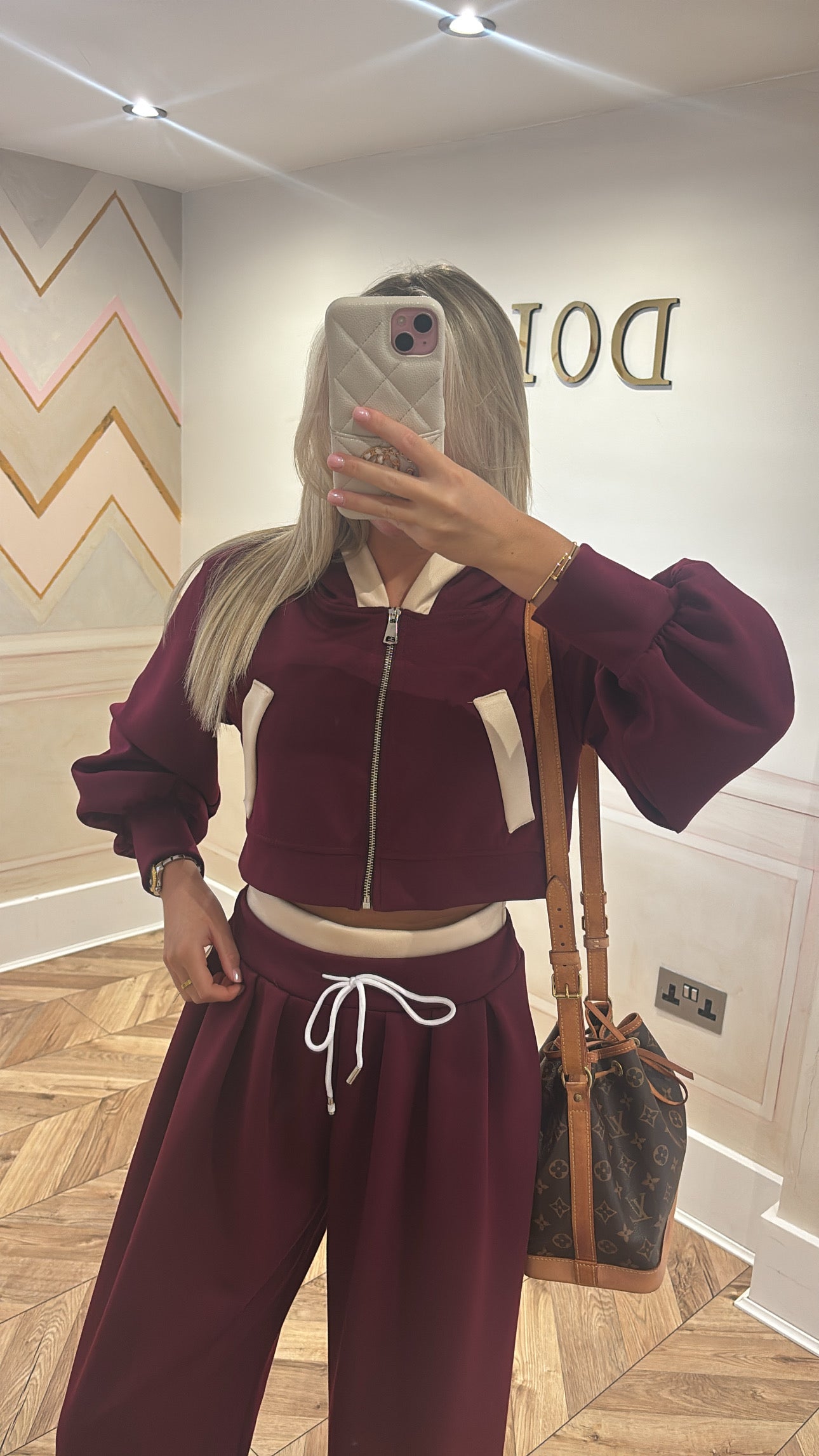 Hood pocket flared lounge set