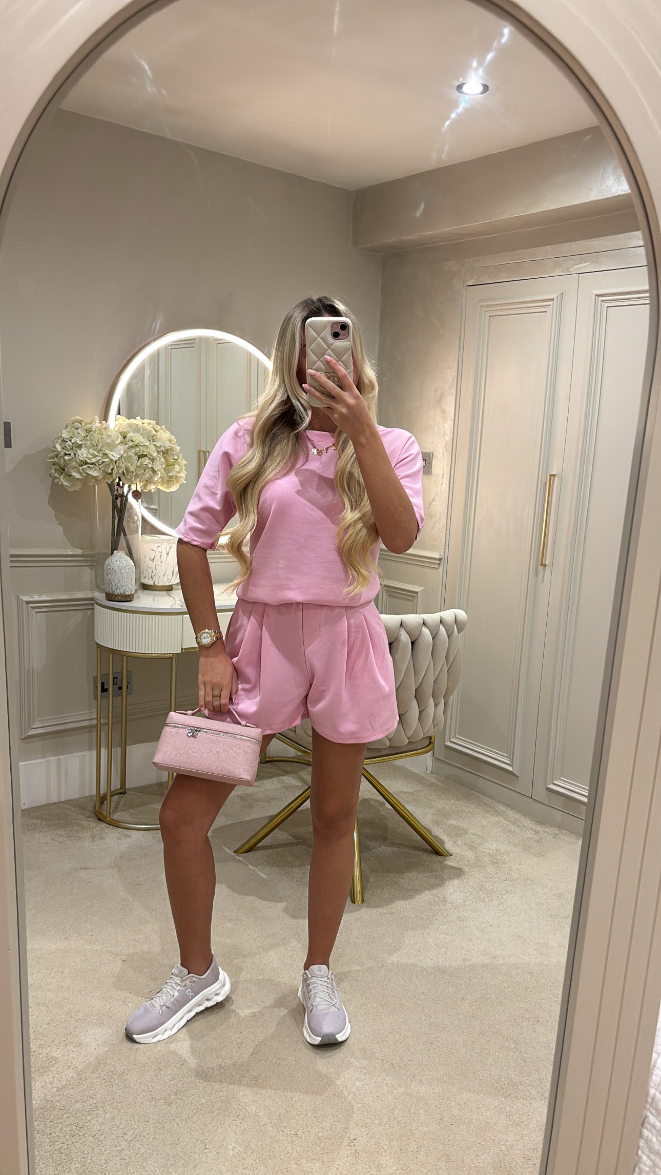 Pleated basic short set ￼