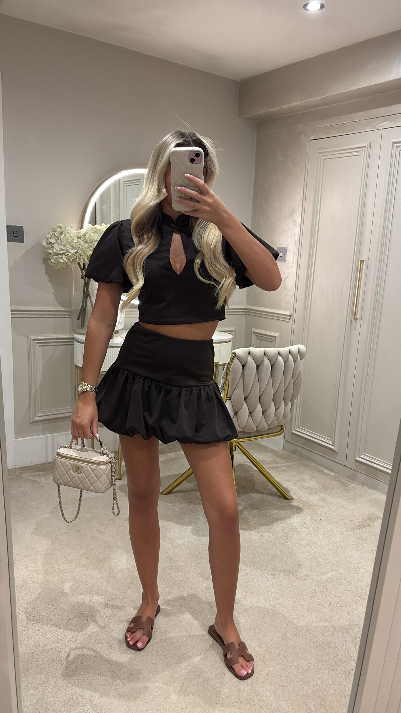 Puff ball skirt set