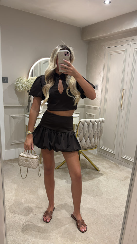 Puff ball skirt set