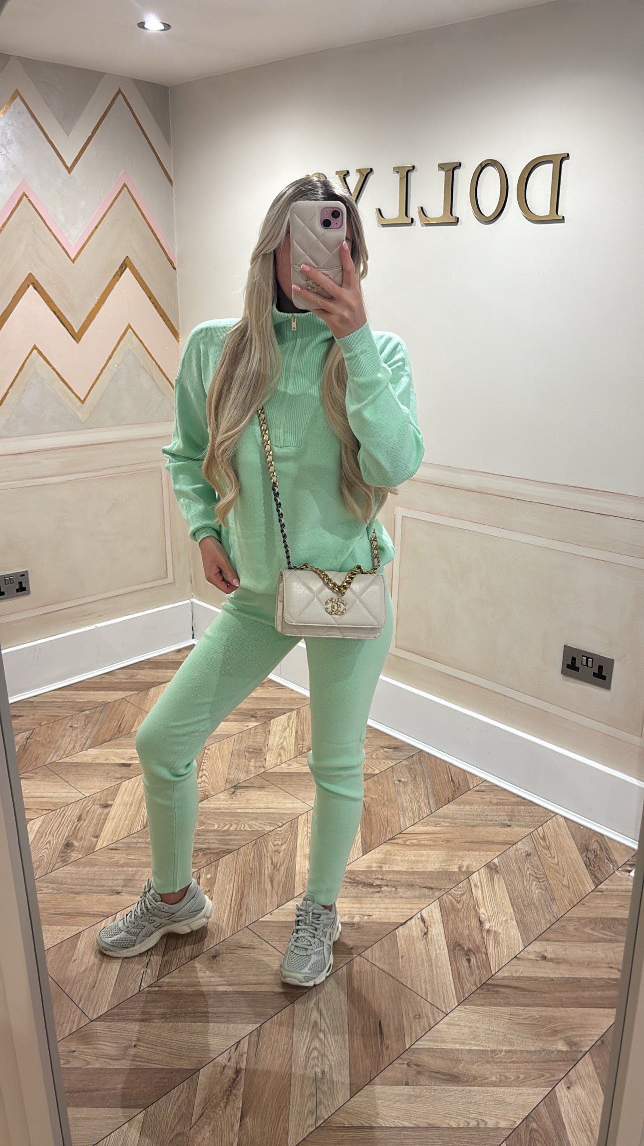 Gold quarter zip lounge set