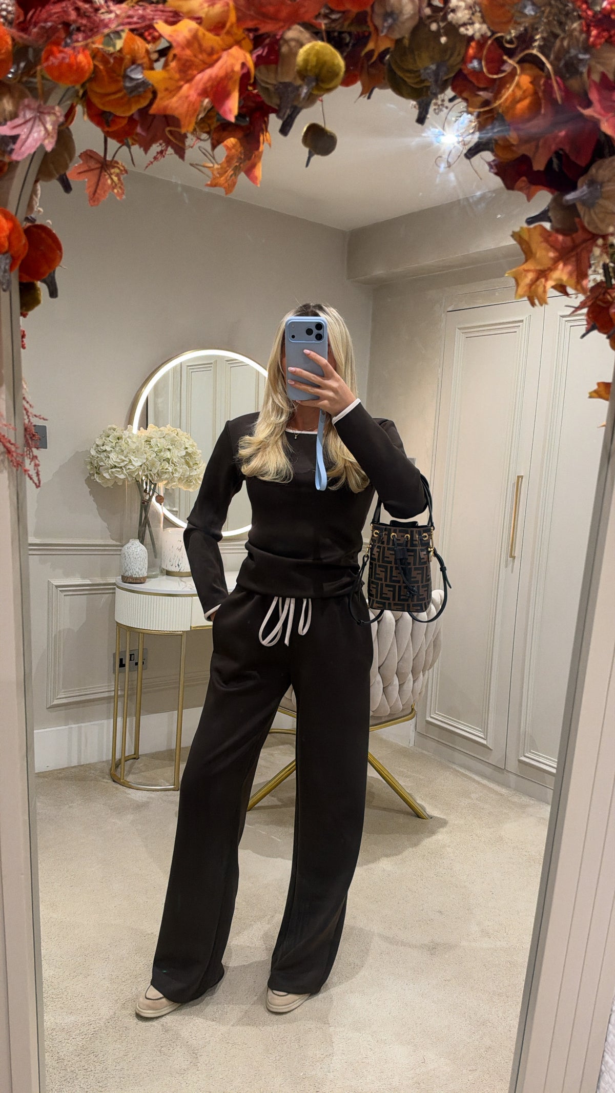 Ruched side flared lounge set