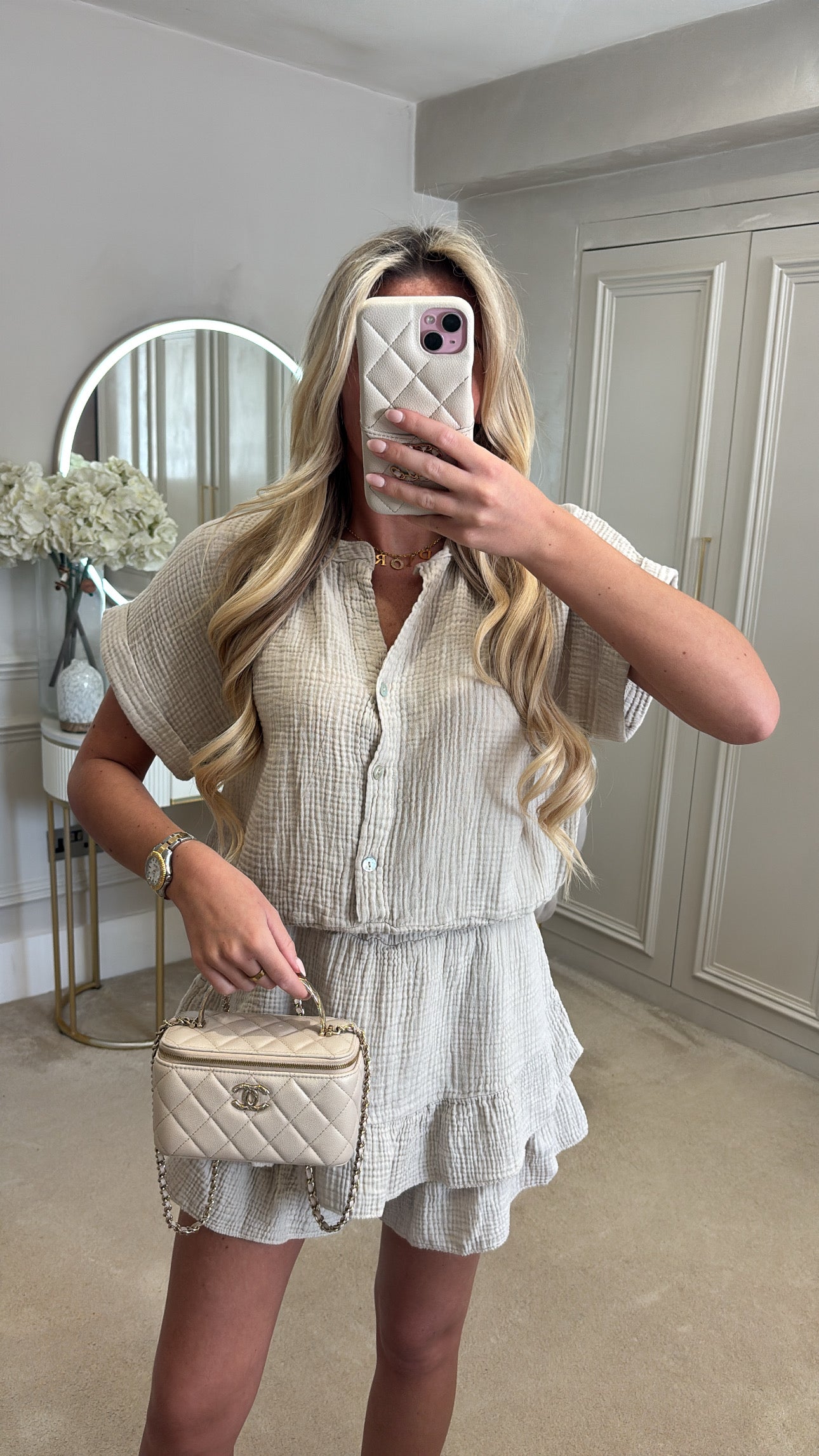 Cheesecloth skort co-ord