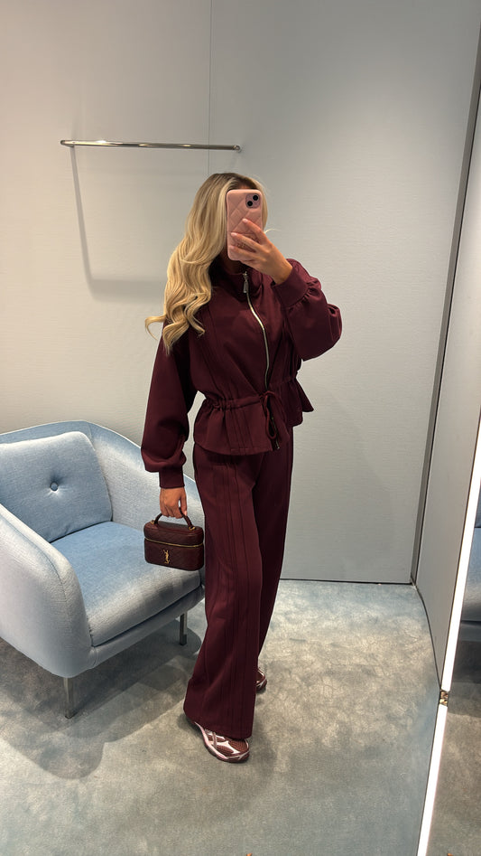 Tie waist peplum lounge set
