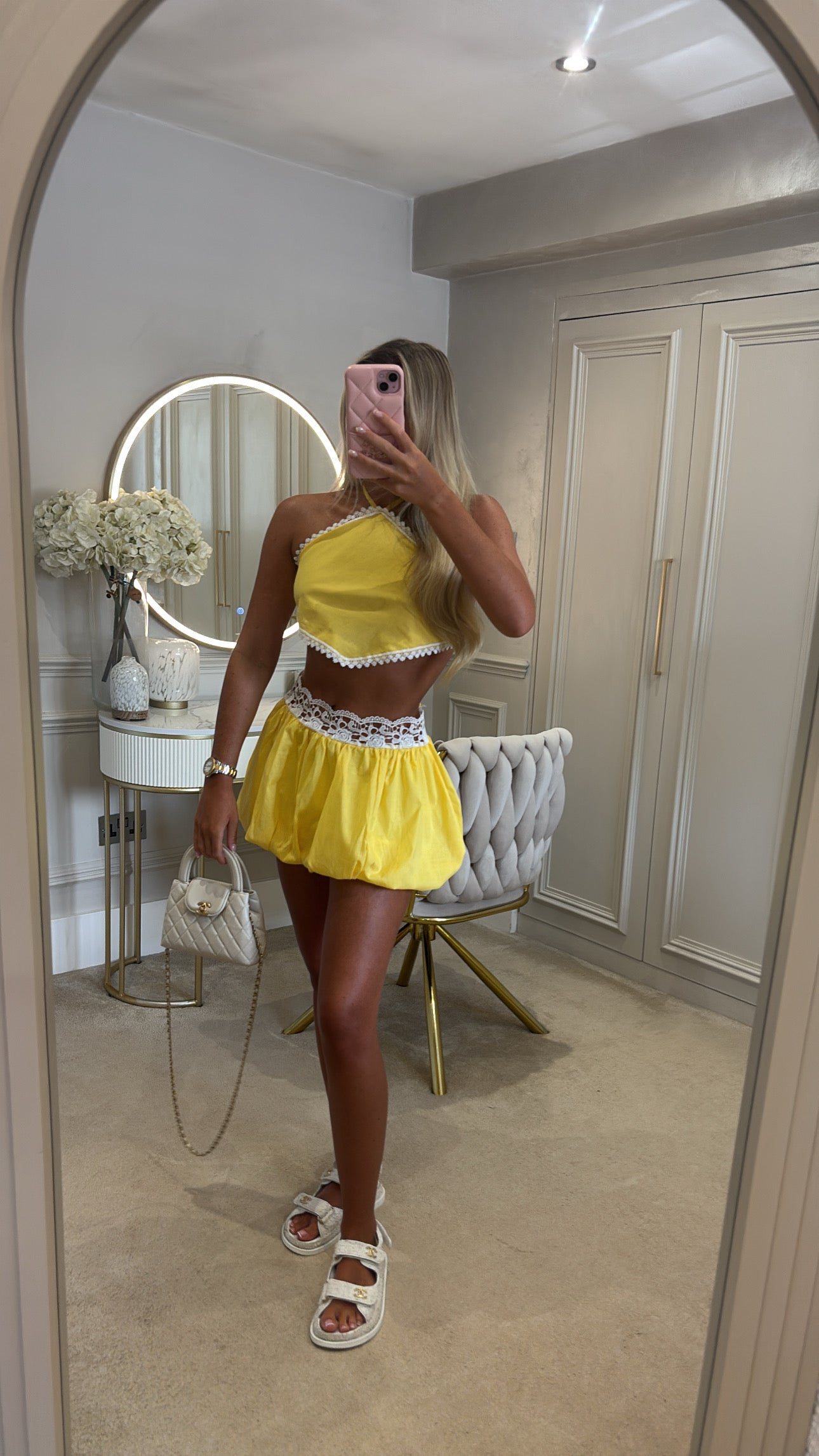 Puff ball skirt set
