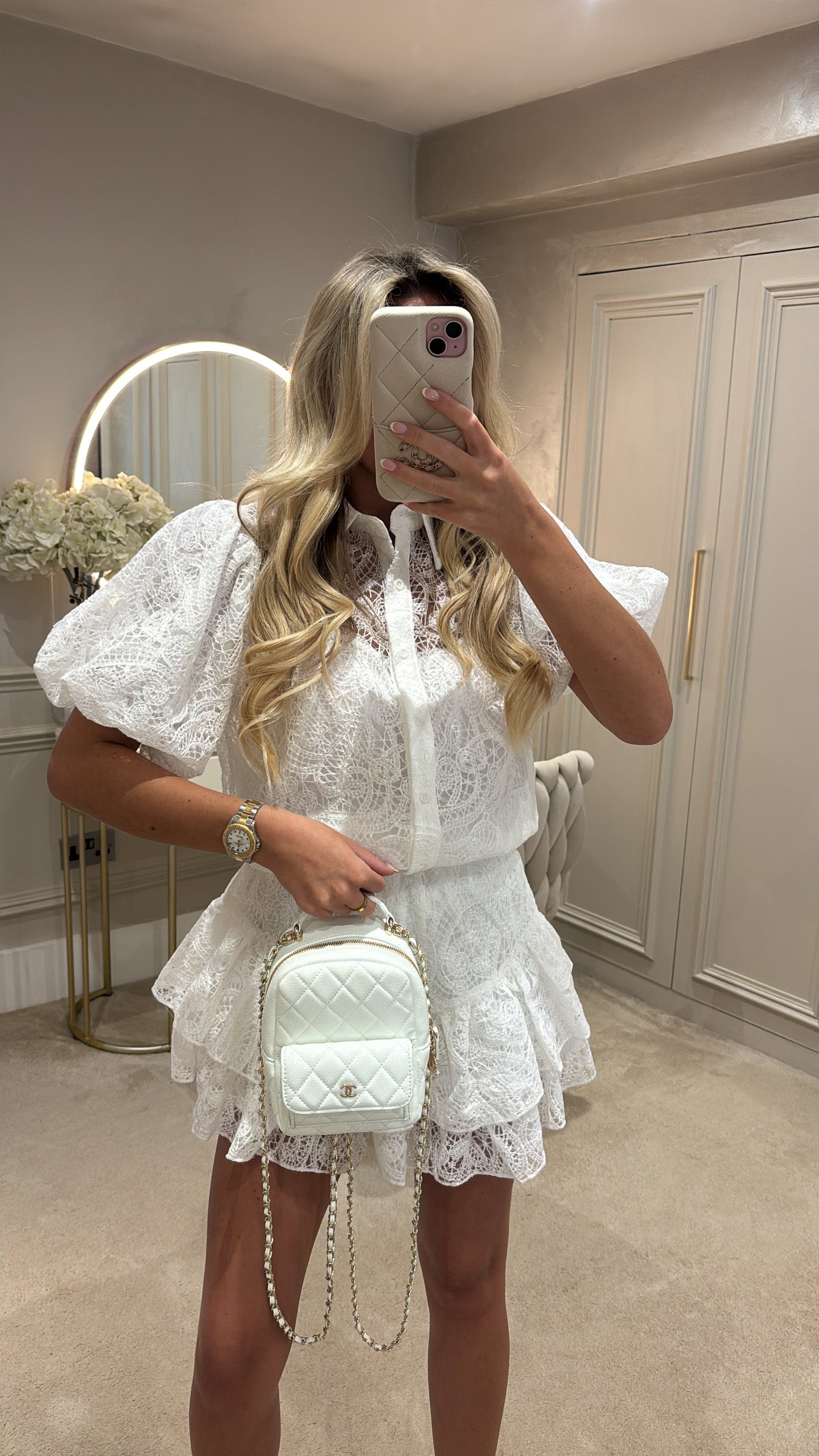 Puff shoulder skort co-ord