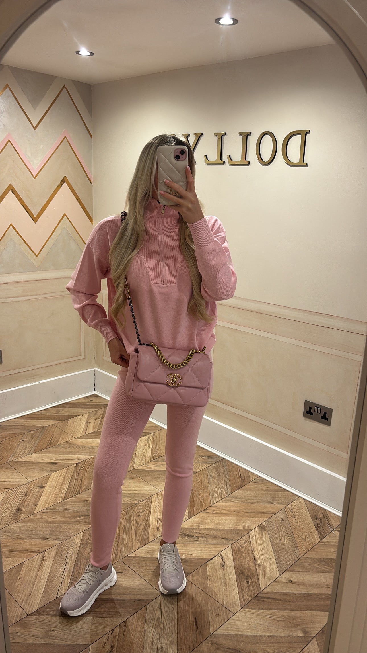 Gold quarter zip lounge set