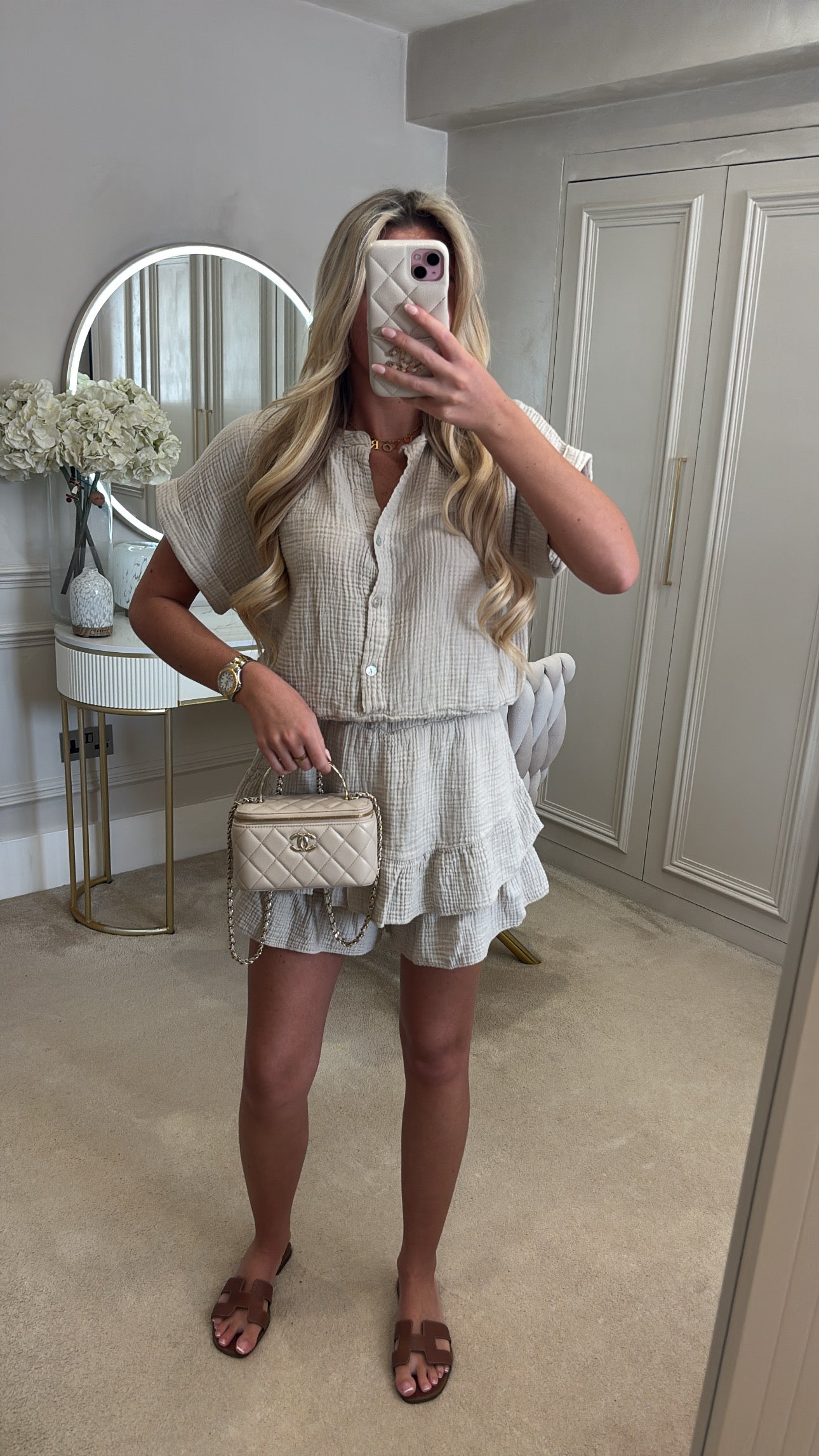 Cheesecloth skort co-ord
