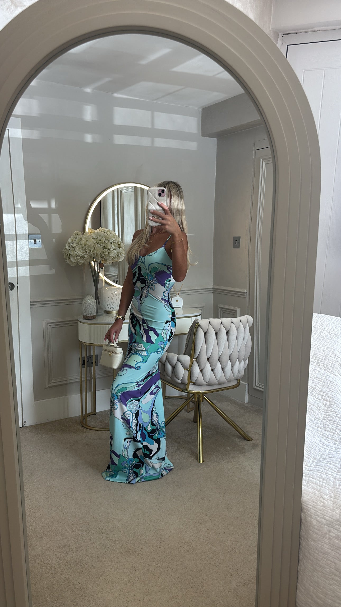 Pattern printed maxi dress