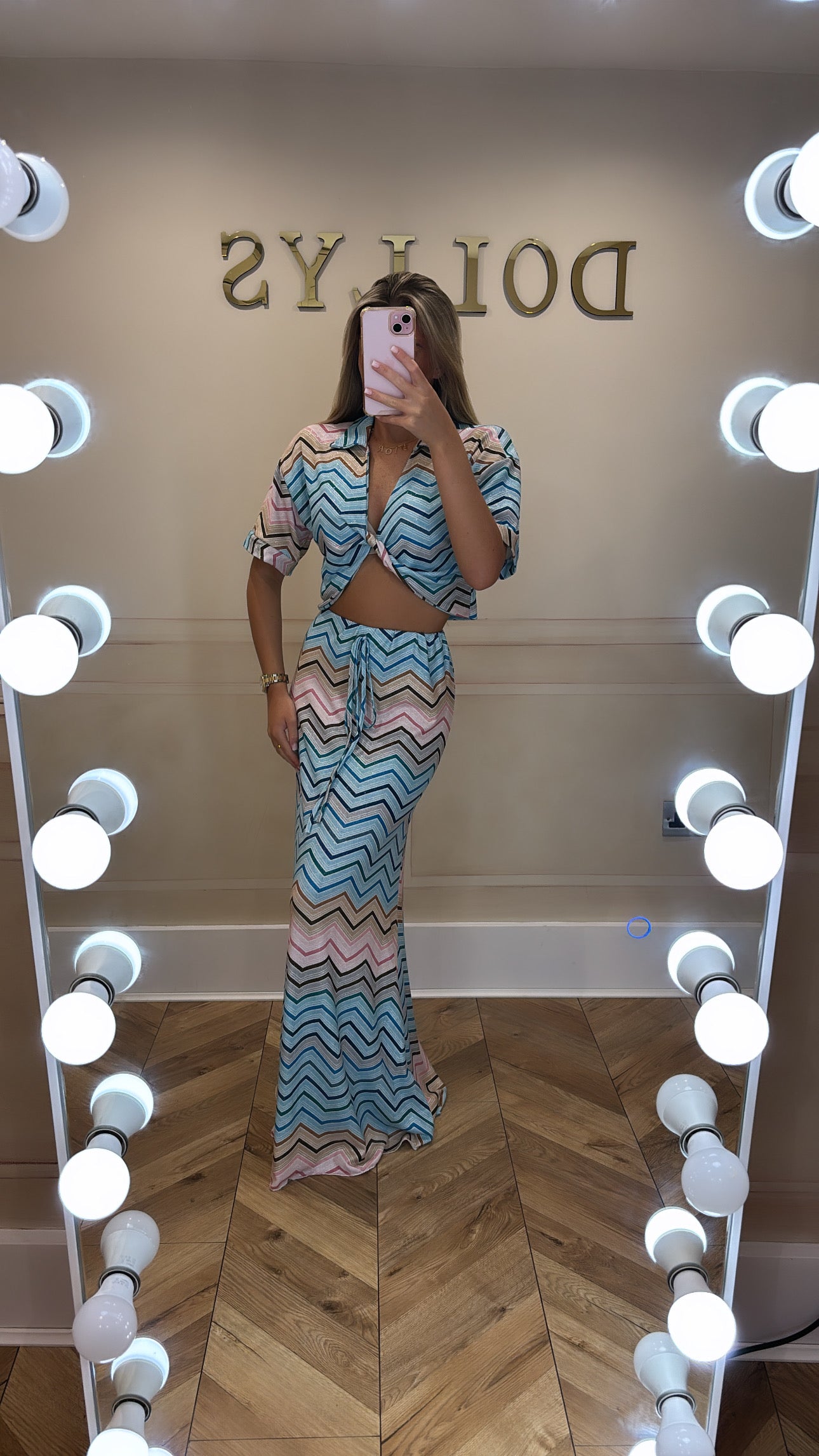 Glitter zig zag skirt co-ord