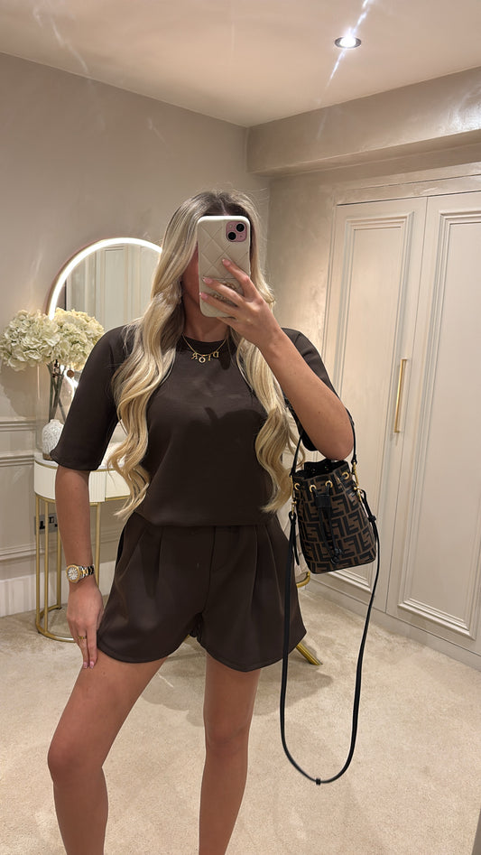 Pleated basic short set ￼