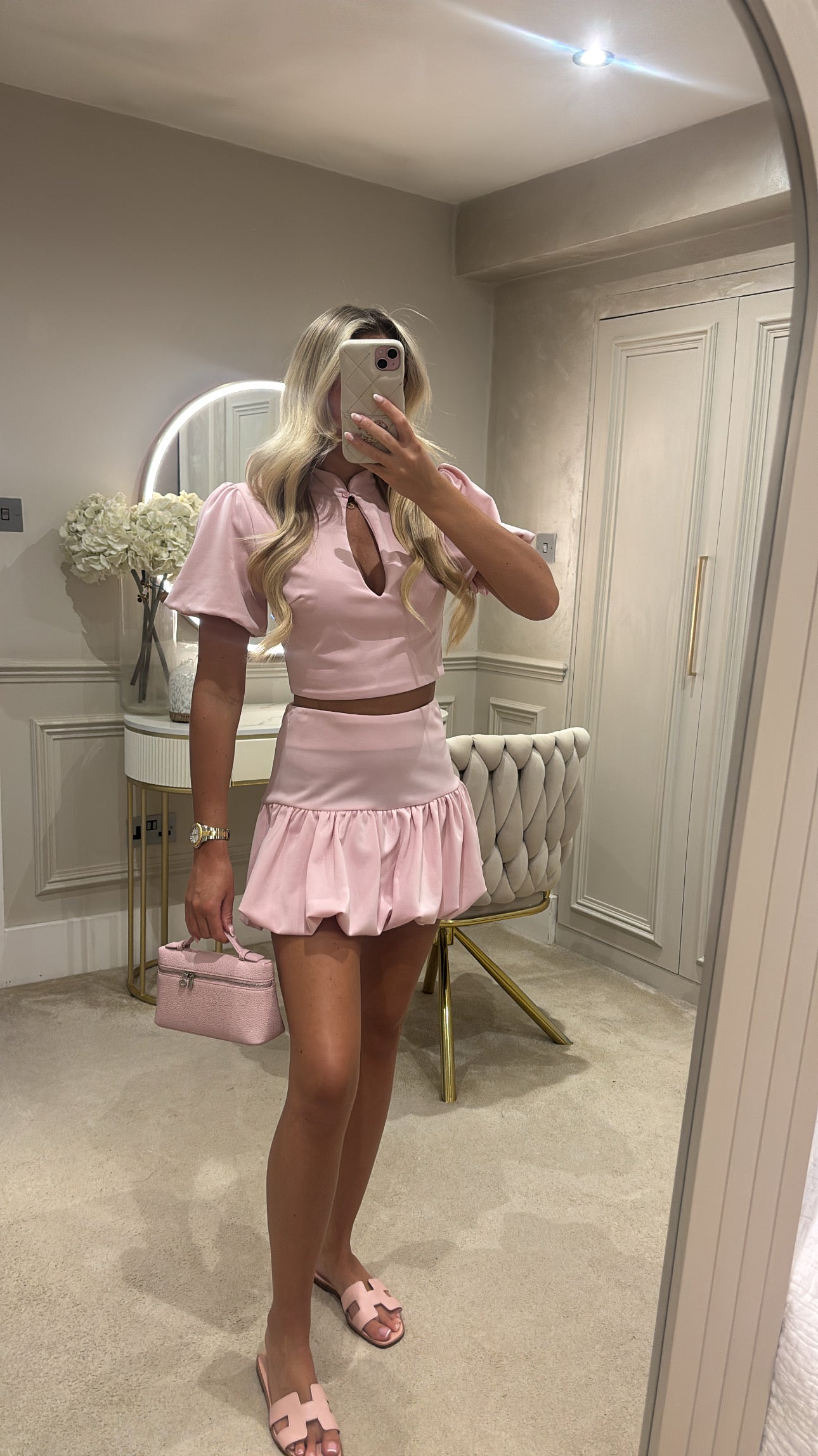Puff ball skirt set