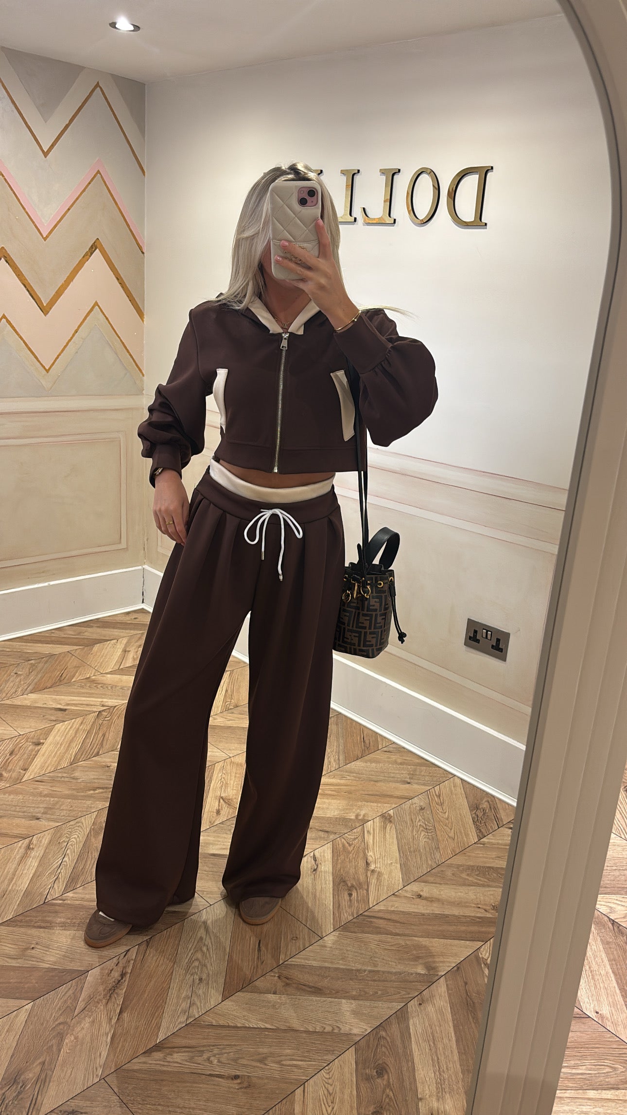 Hood pocket flared lounge set