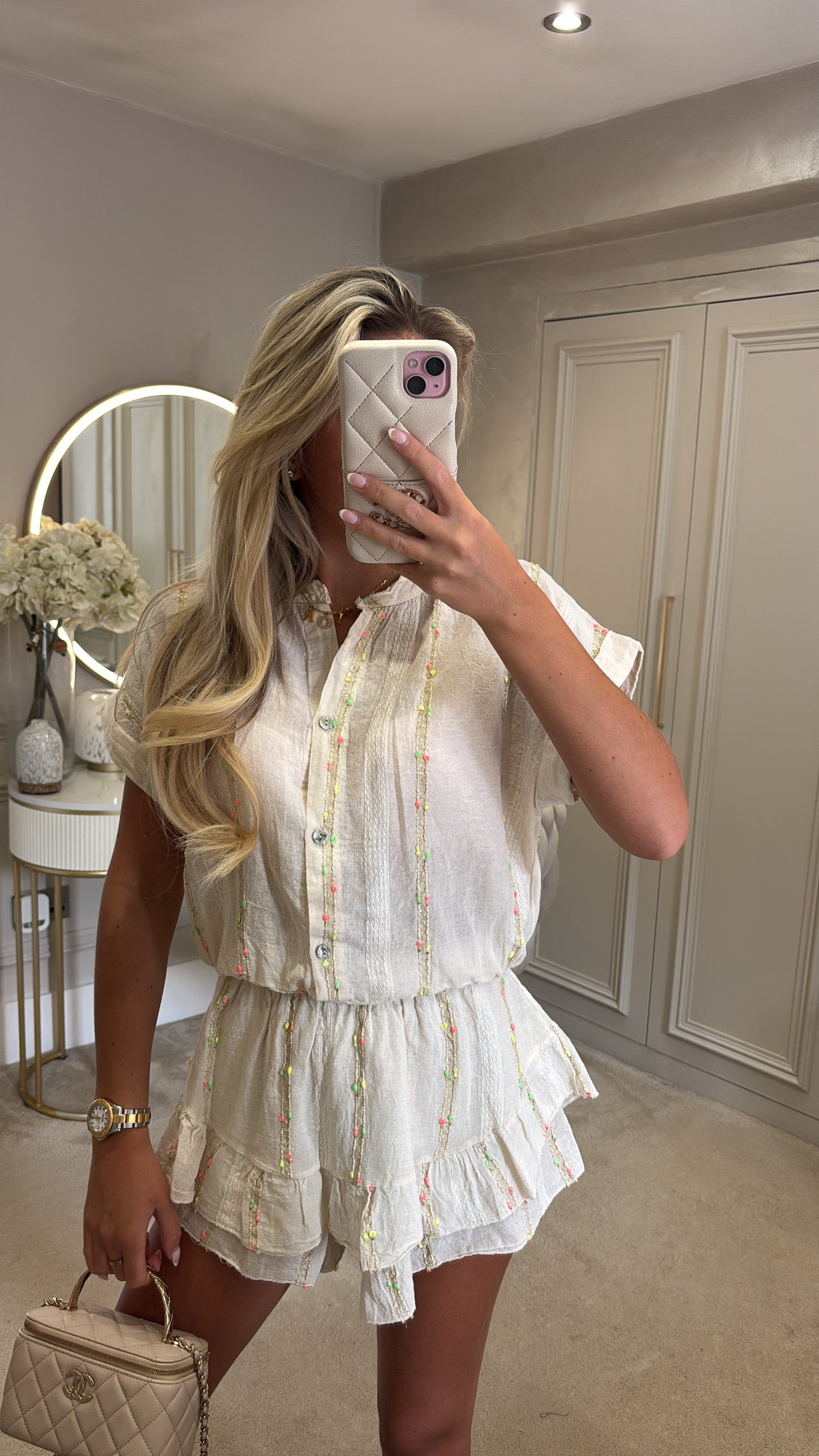 Multi coloured skort set