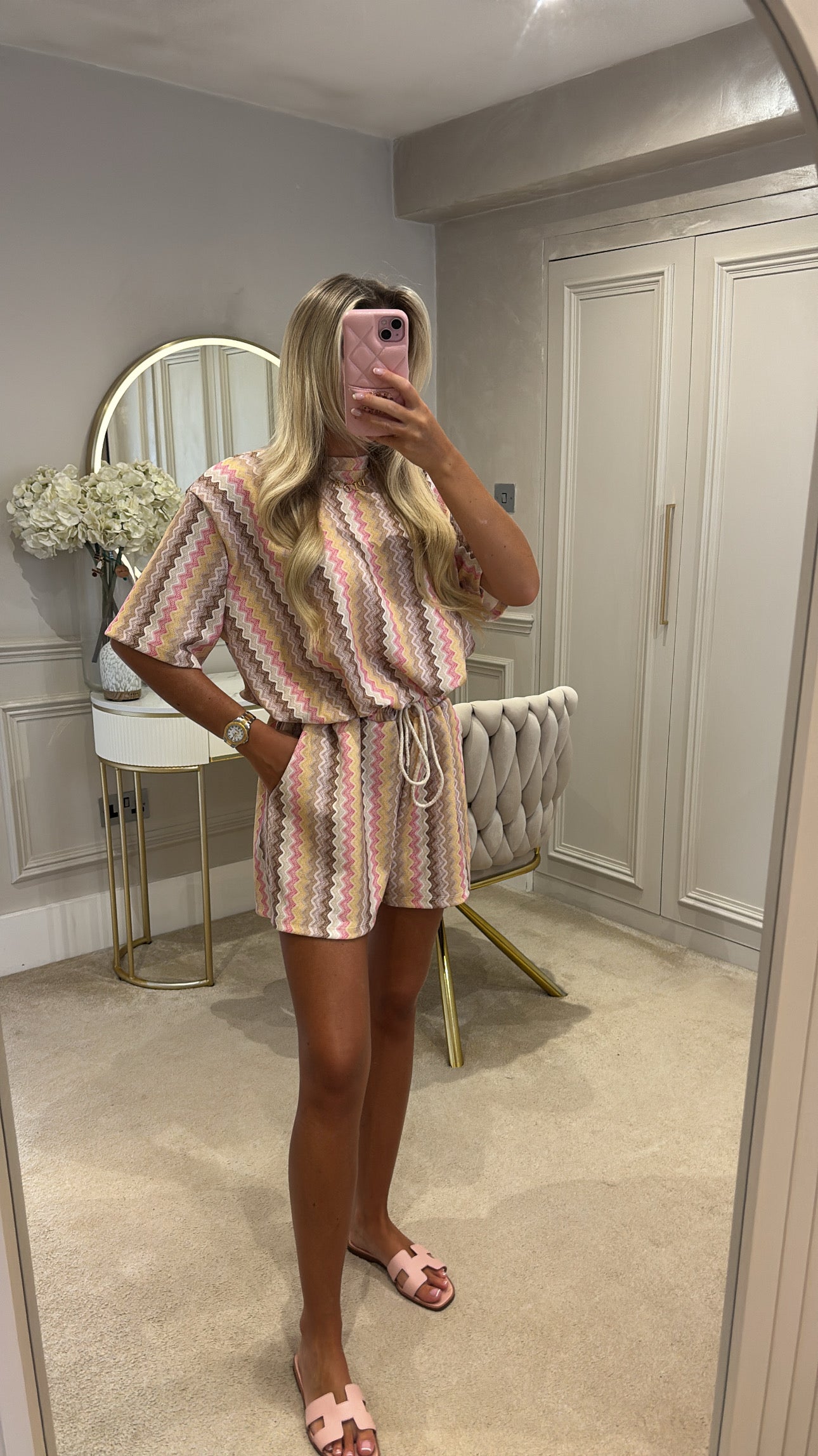 Zig zag ruched short set