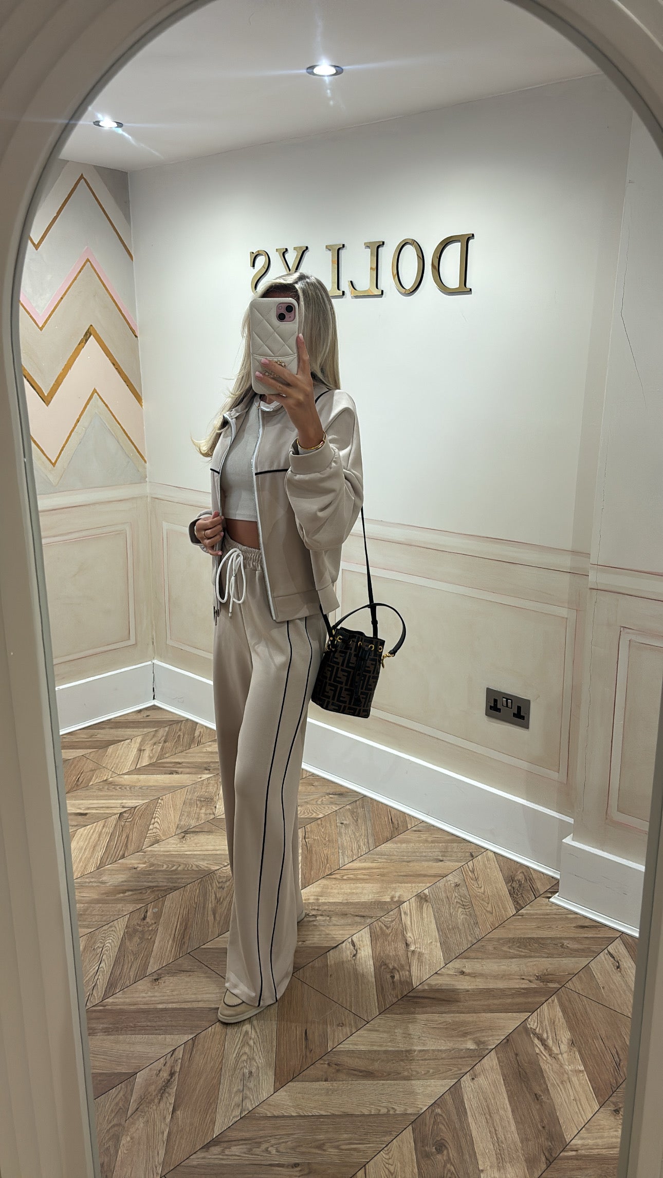 Stripe jacket flared lounge set