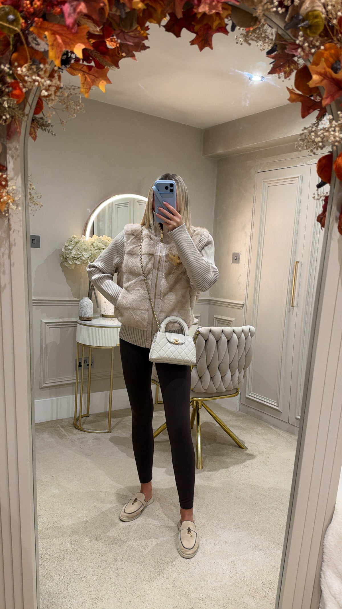 Fur gold zip cardigans