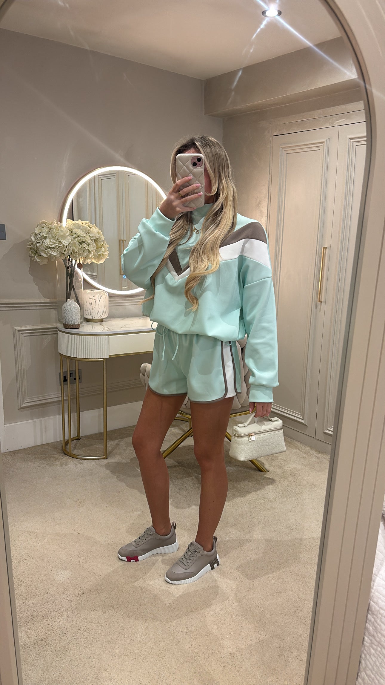 Stripe jumper short set