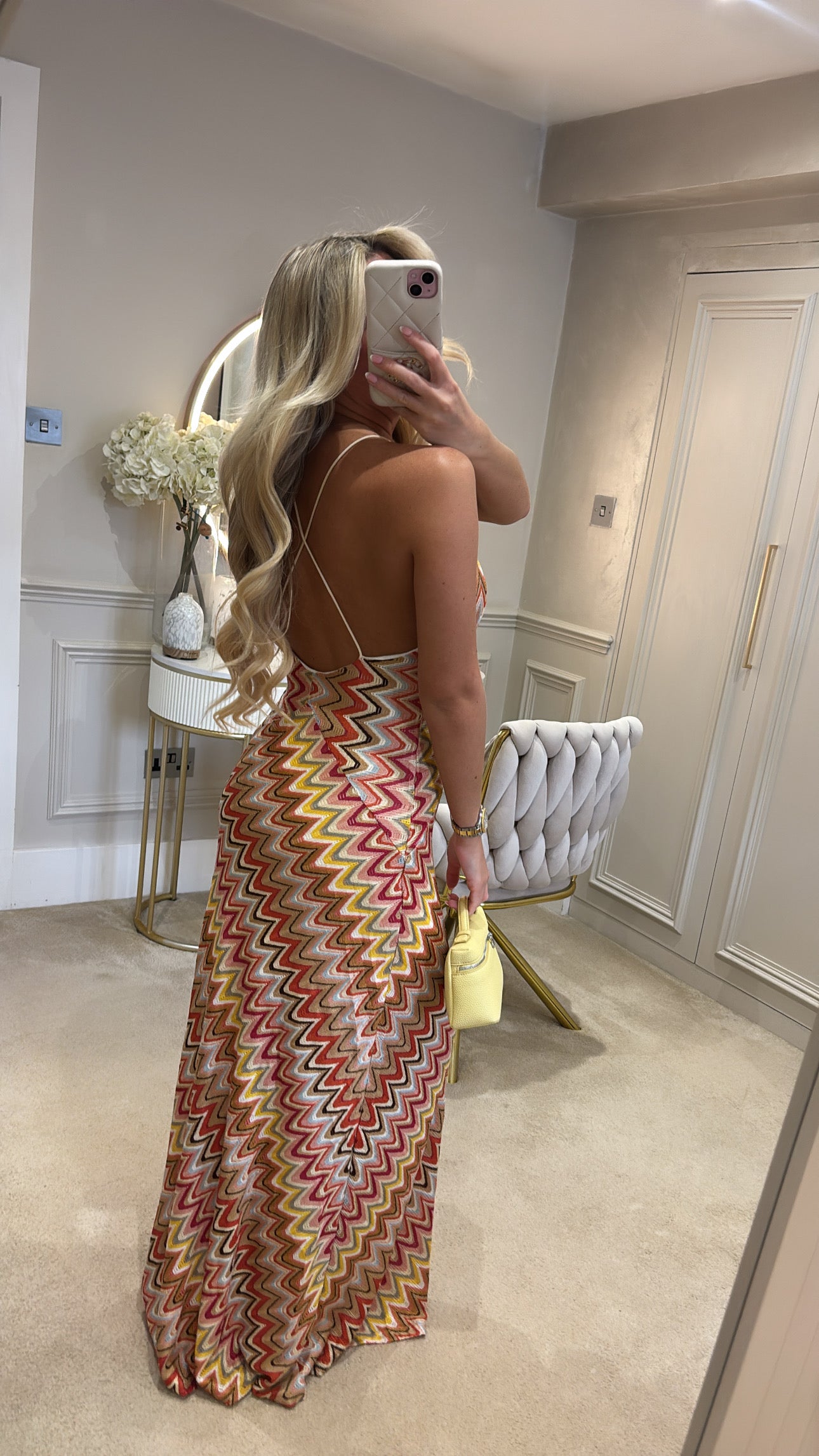 Zig zag backless maxi dress