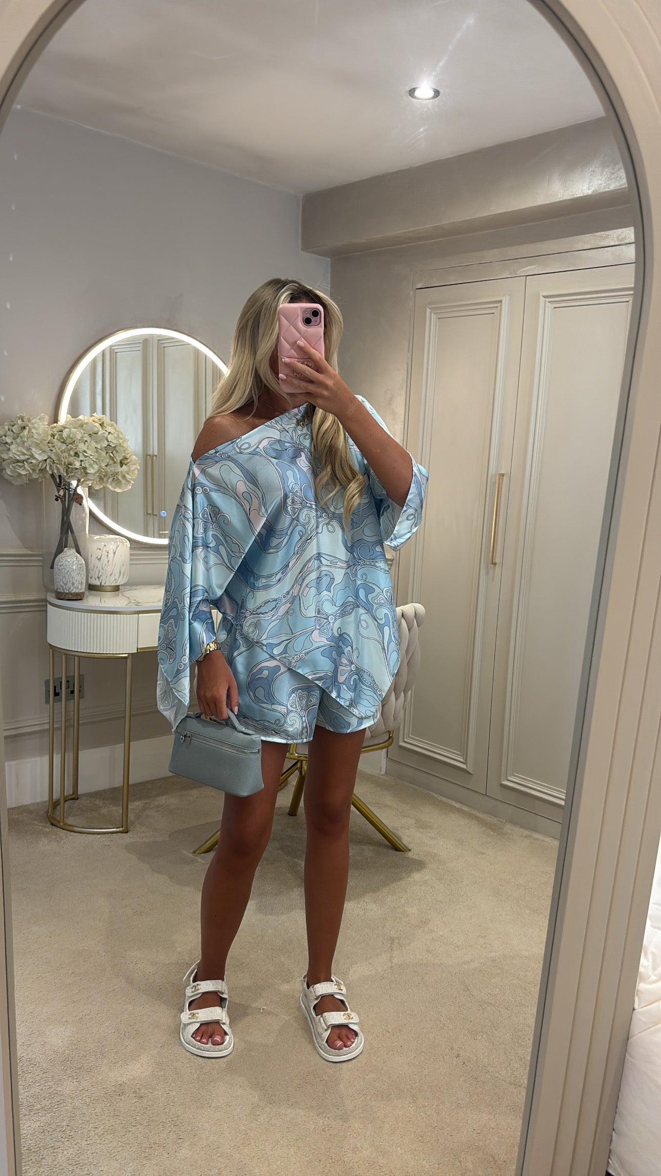 Silk cape short set