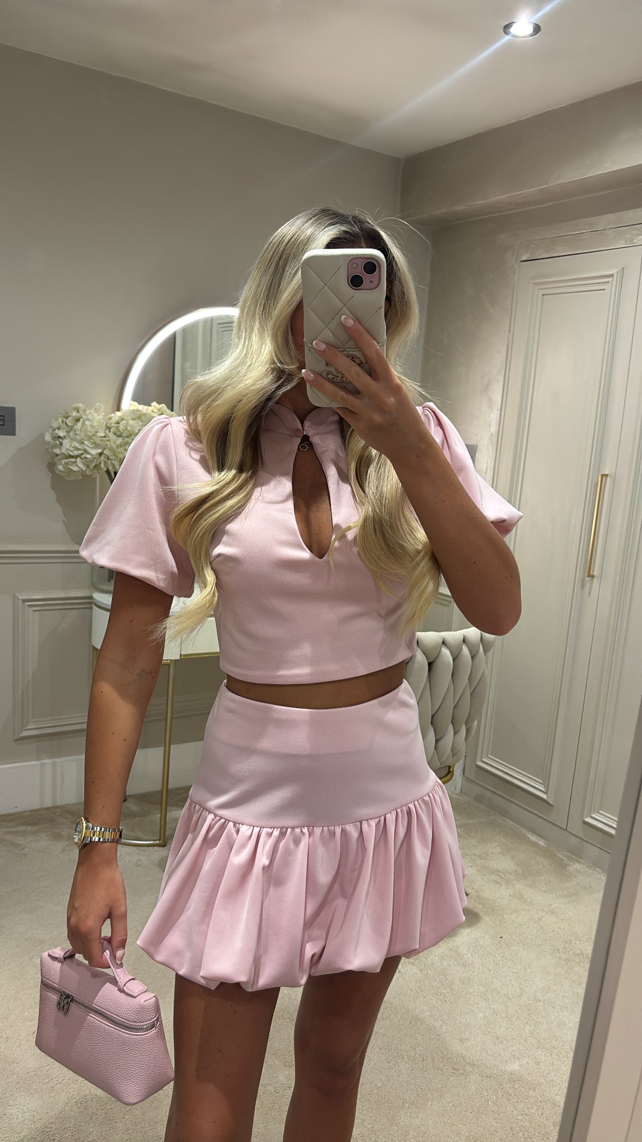 Puff ball skirt set