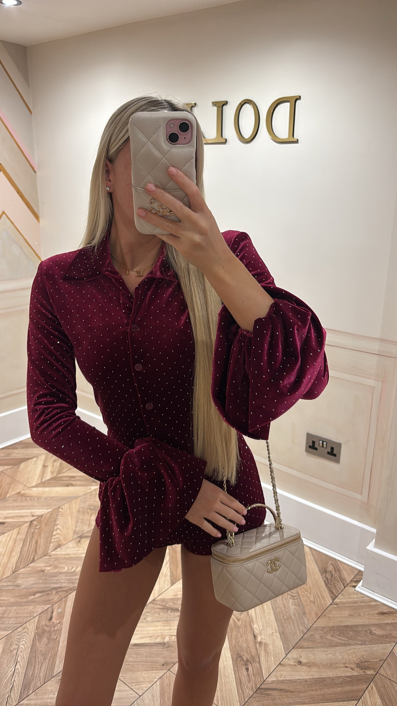 Flared sleeve playsuit