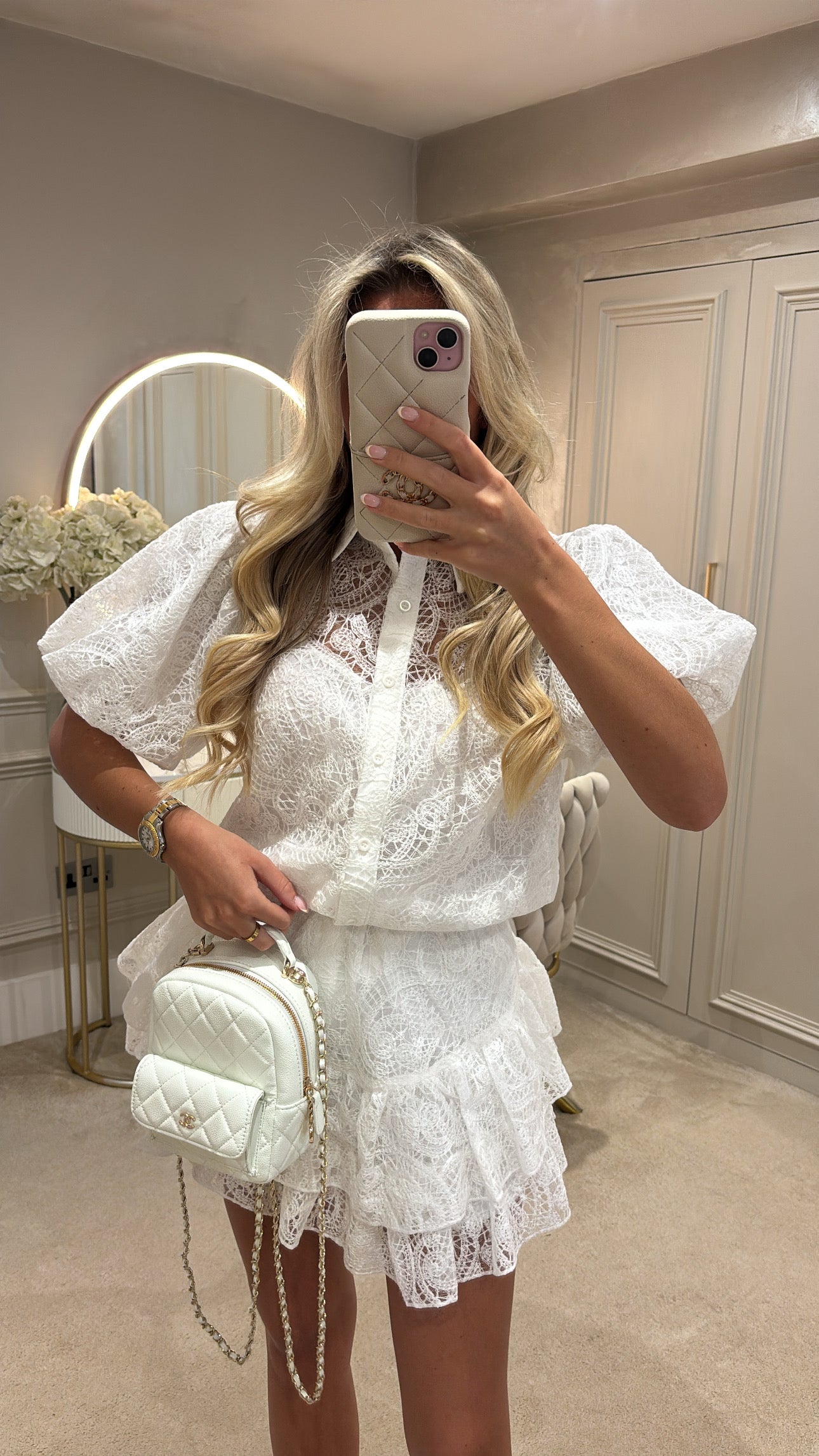 Puff shoulder skort co-ord