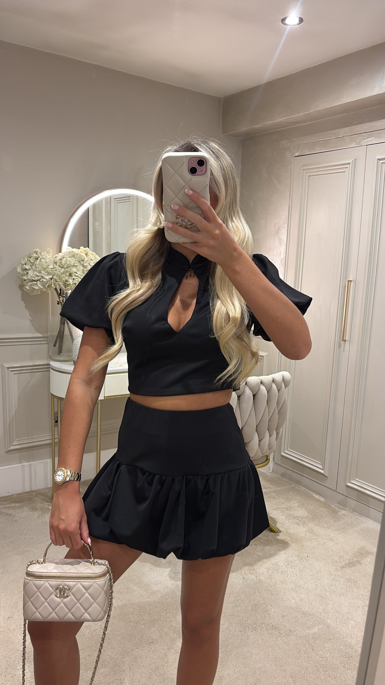 Puff ball skirt set