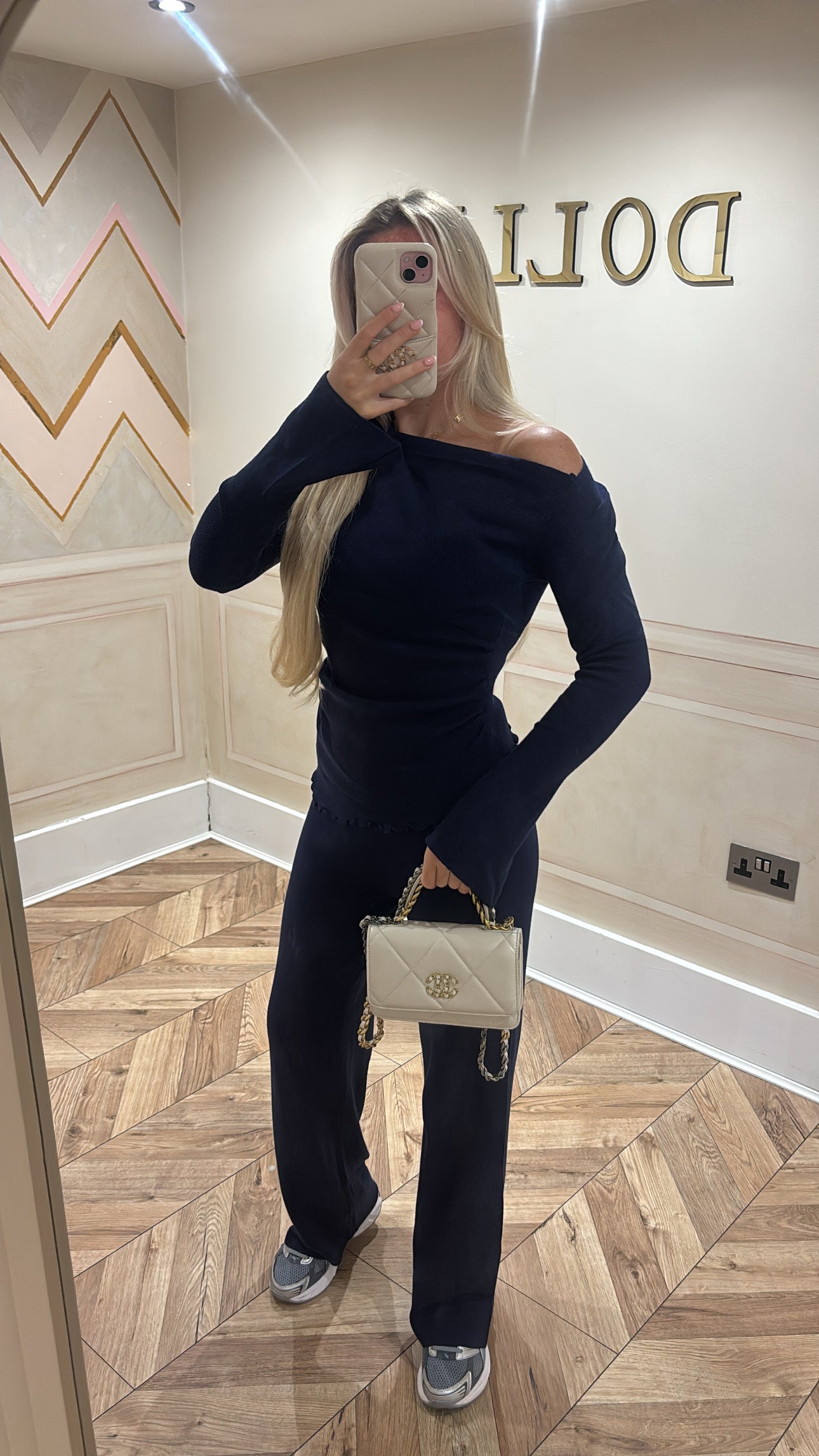 Off the shoulder flared lounge set