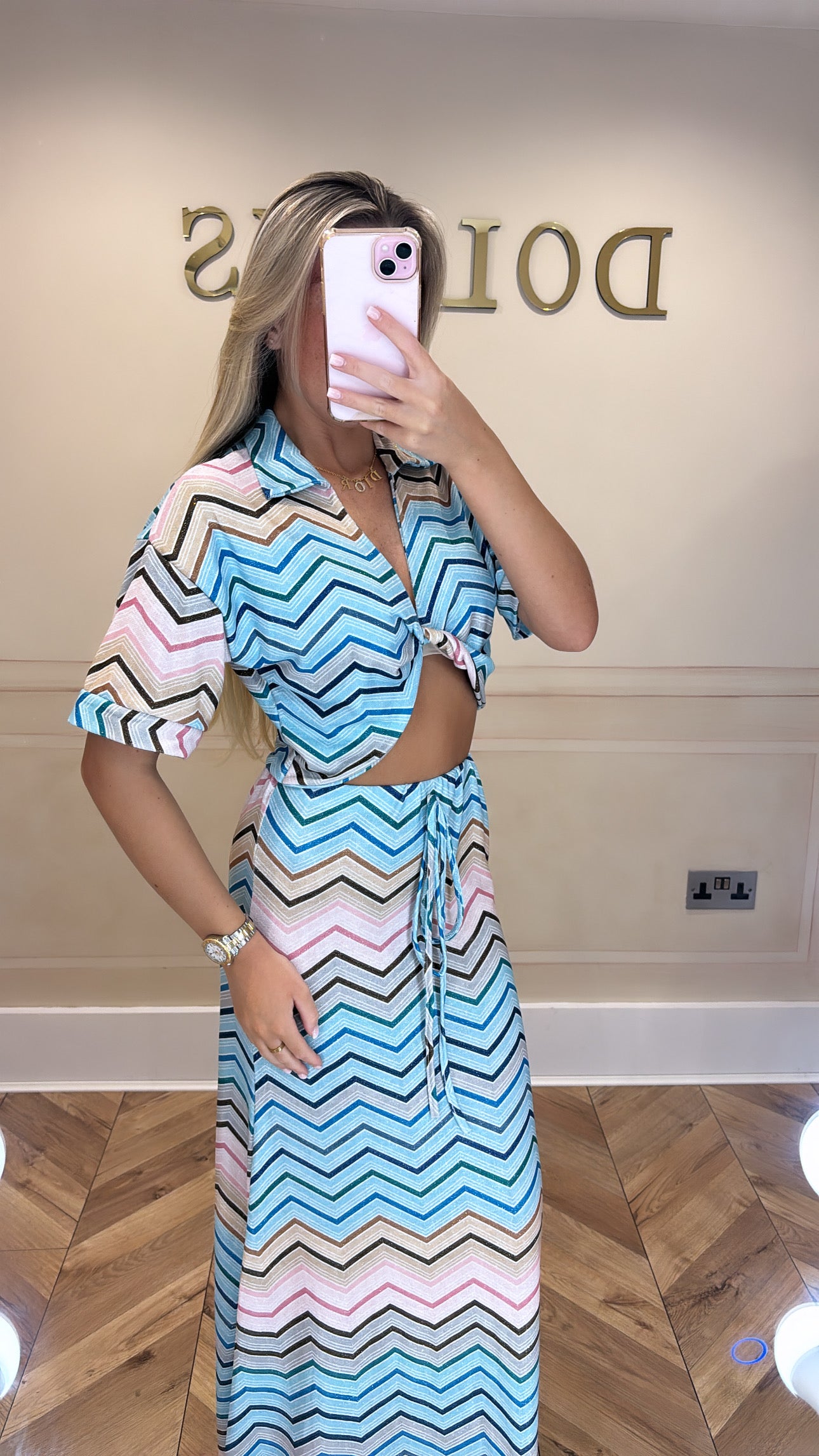 Glitter zig zag skirt co-ord