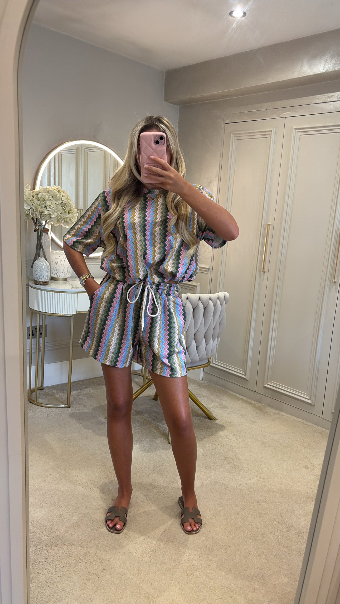 Zig zag ruched short set