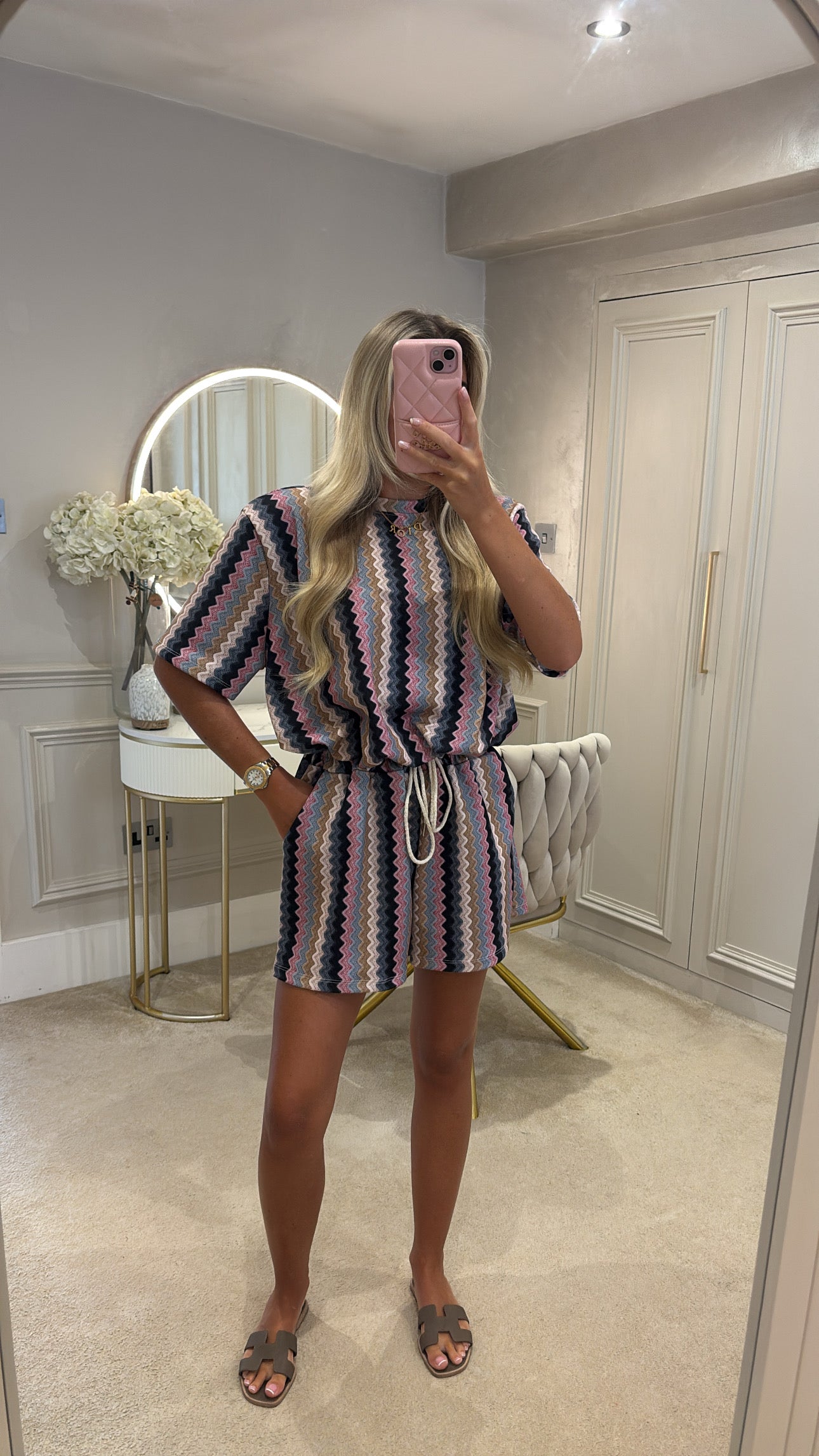 Zig zag ruched short set
