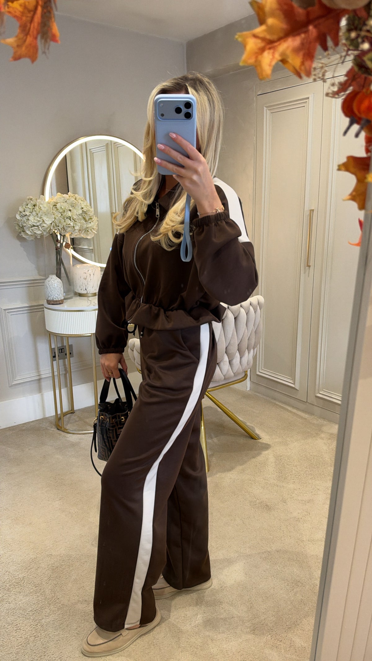 Frill stripe lounge set
