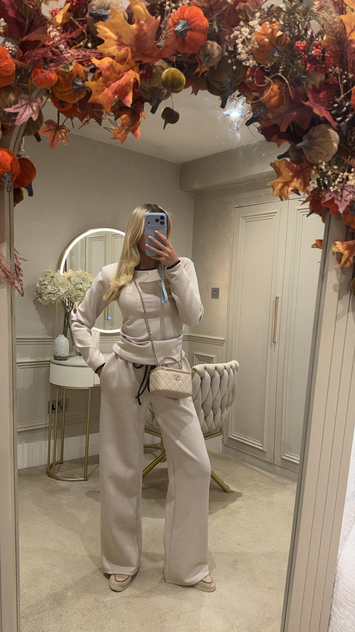 Ruched side flared lounge set