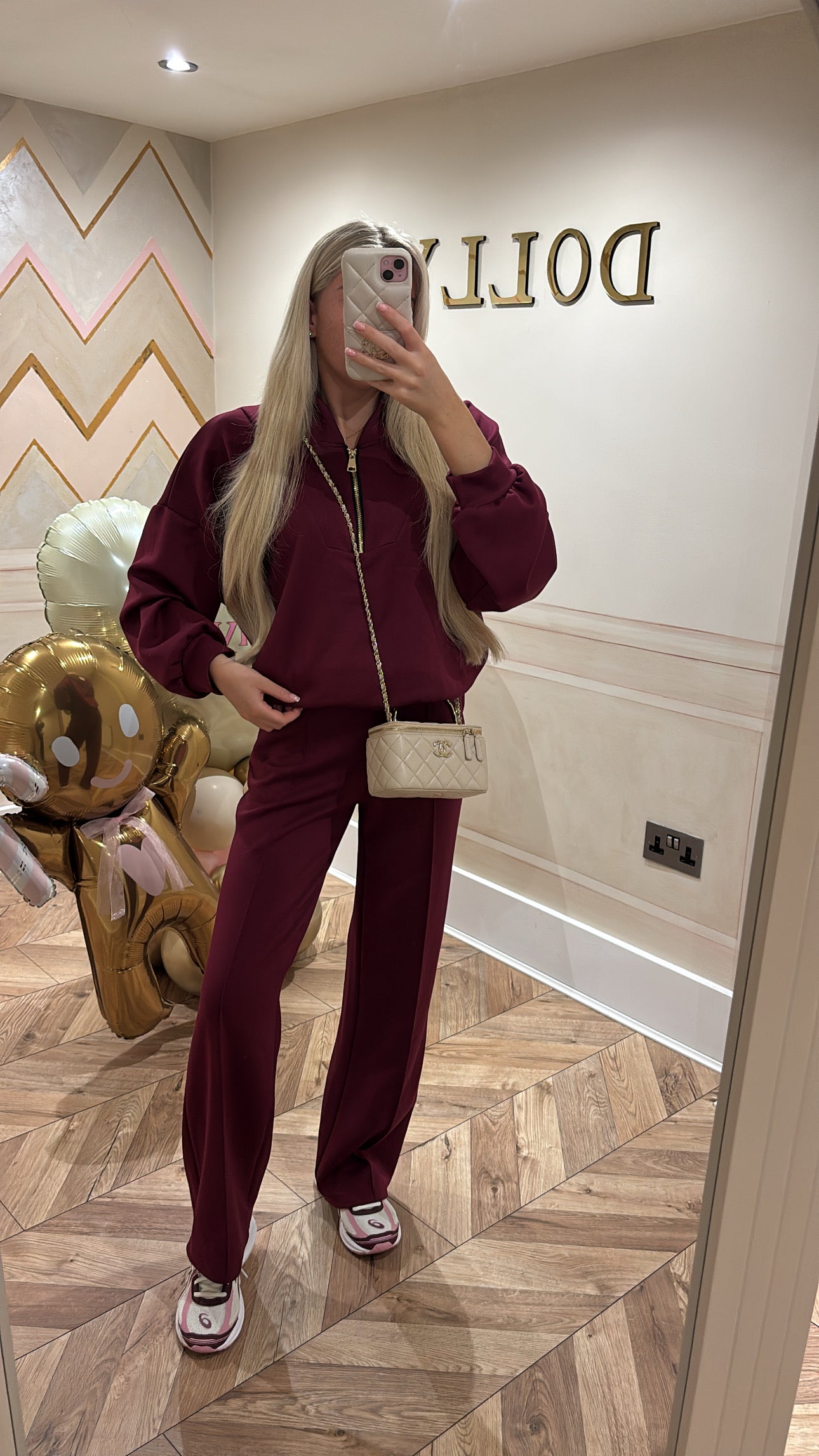 Gold quarter zip lounge set