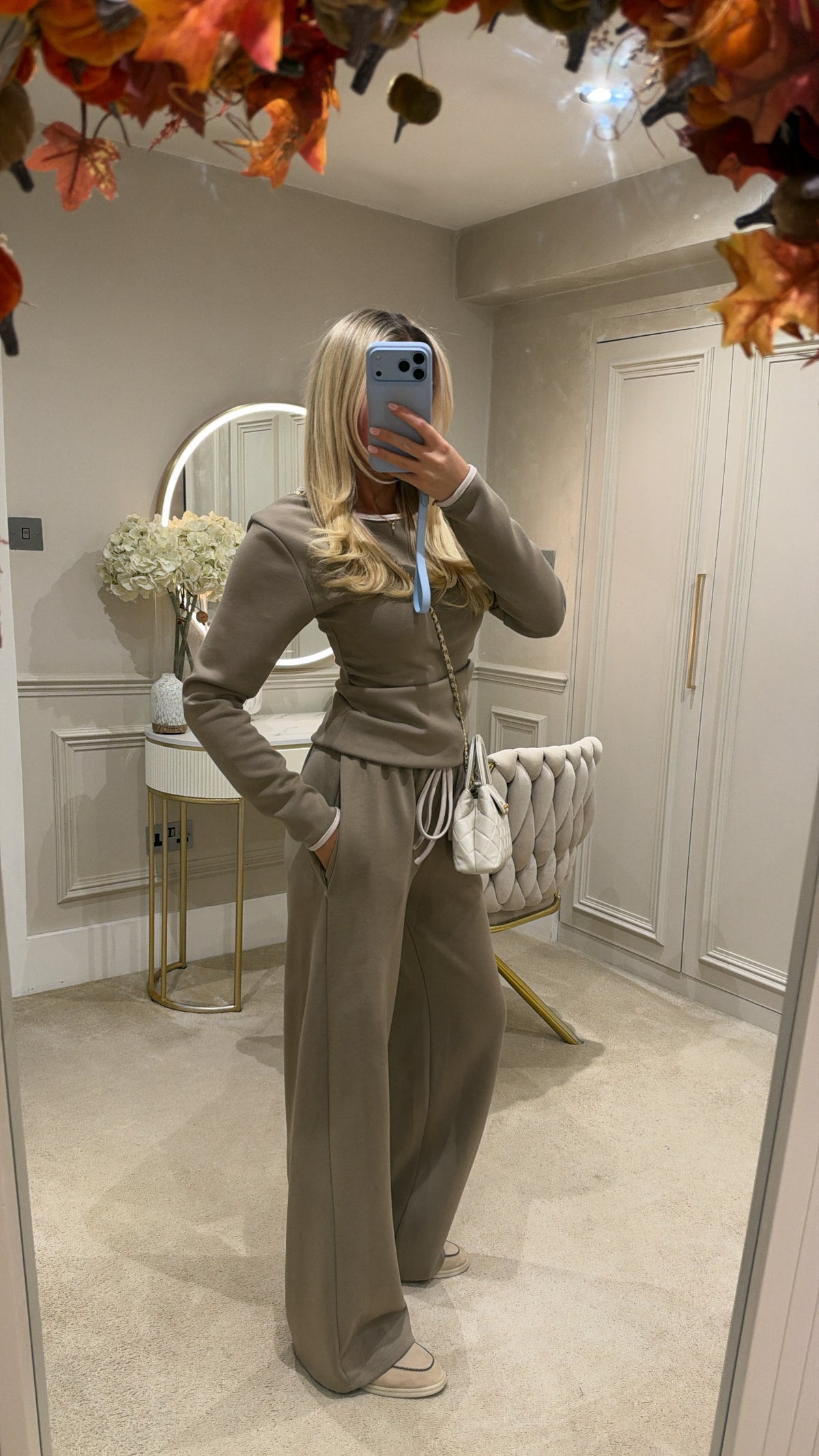 Ruched side flared lounge set