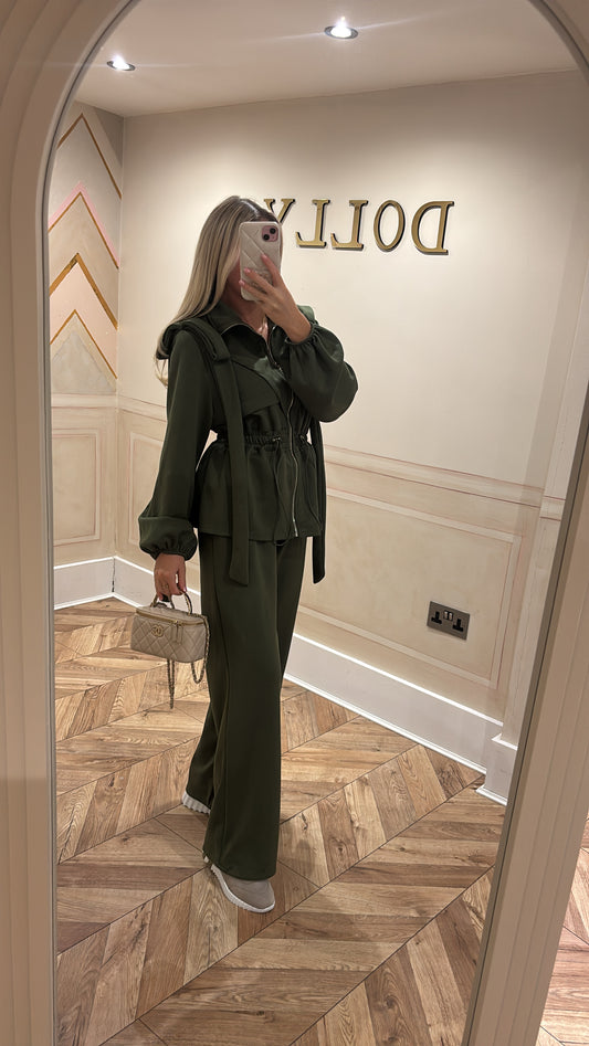 Bow pull in waist lounge set