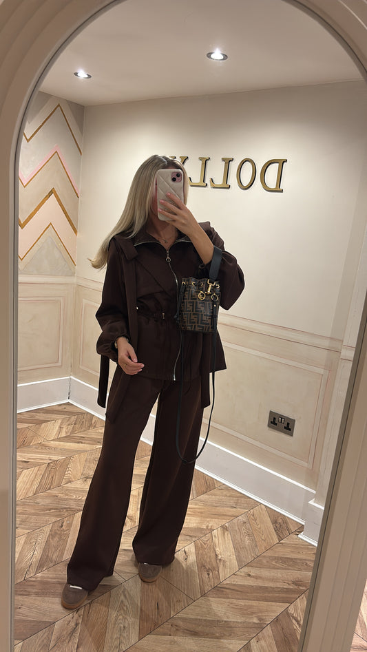 Bow pull in waist lounge set