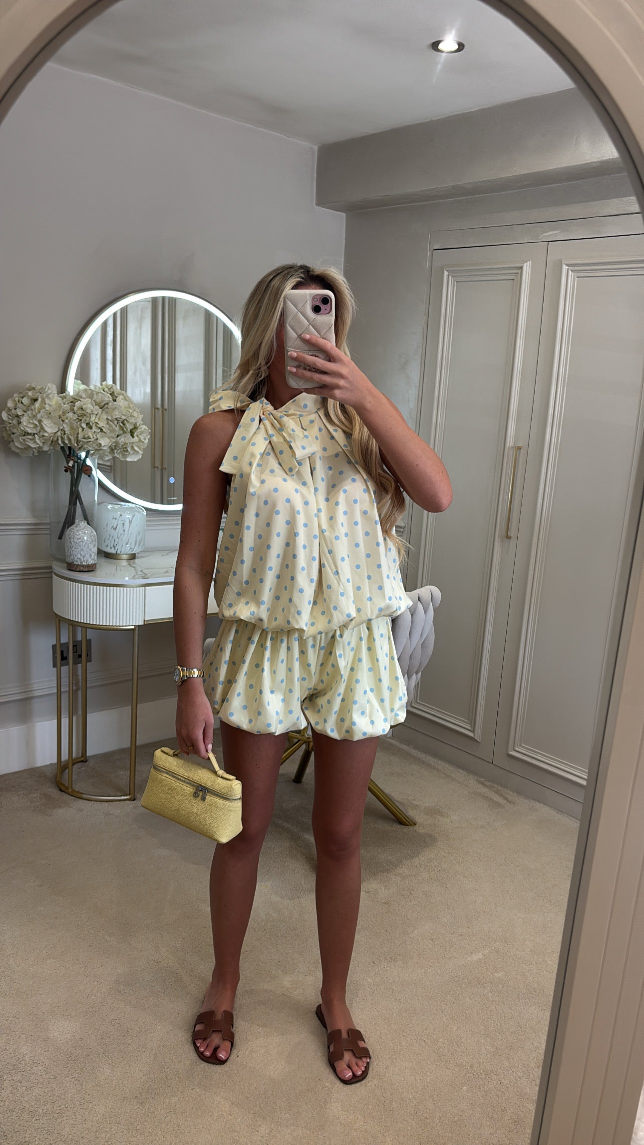 Polkadot bow balloon short co-ord