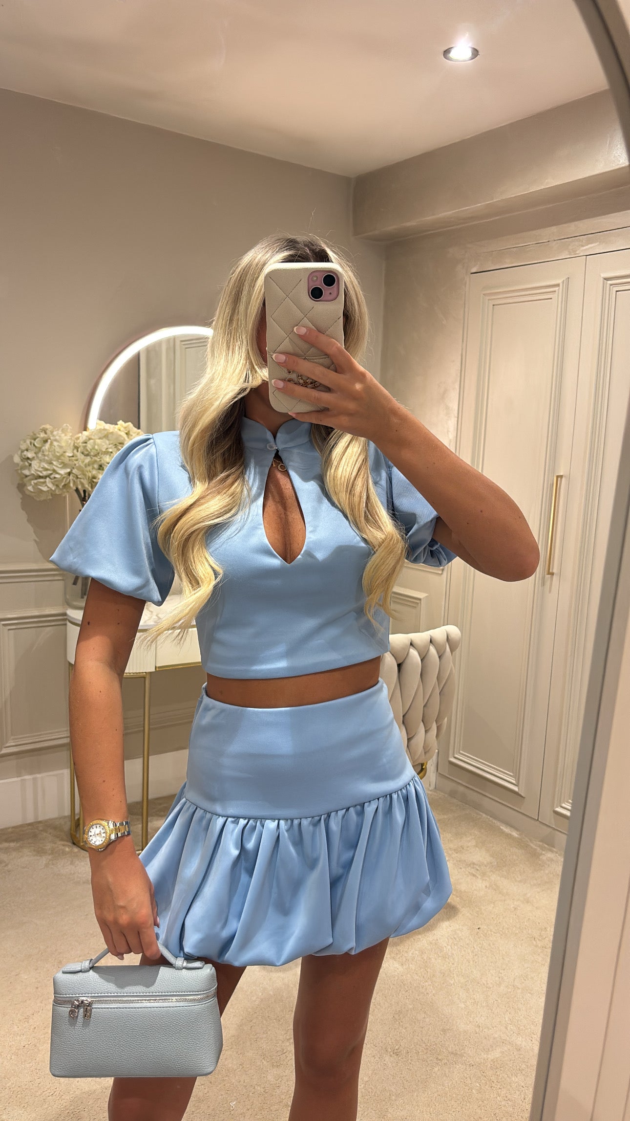 Puff ball skirt set