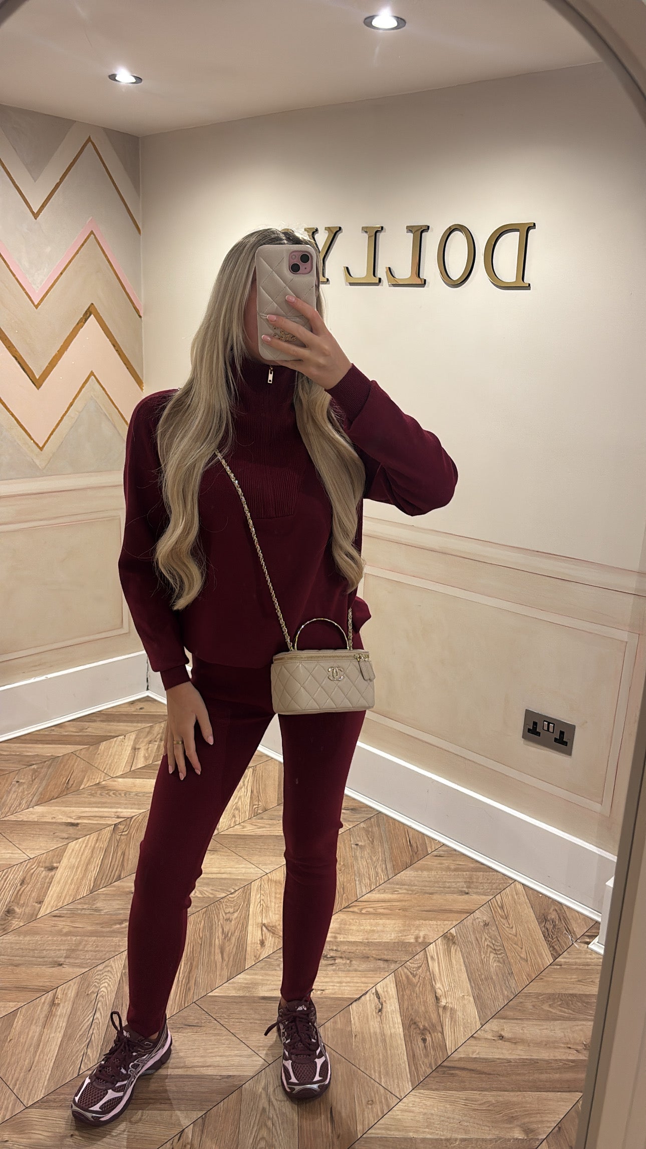 Gold quarter zip lounge set