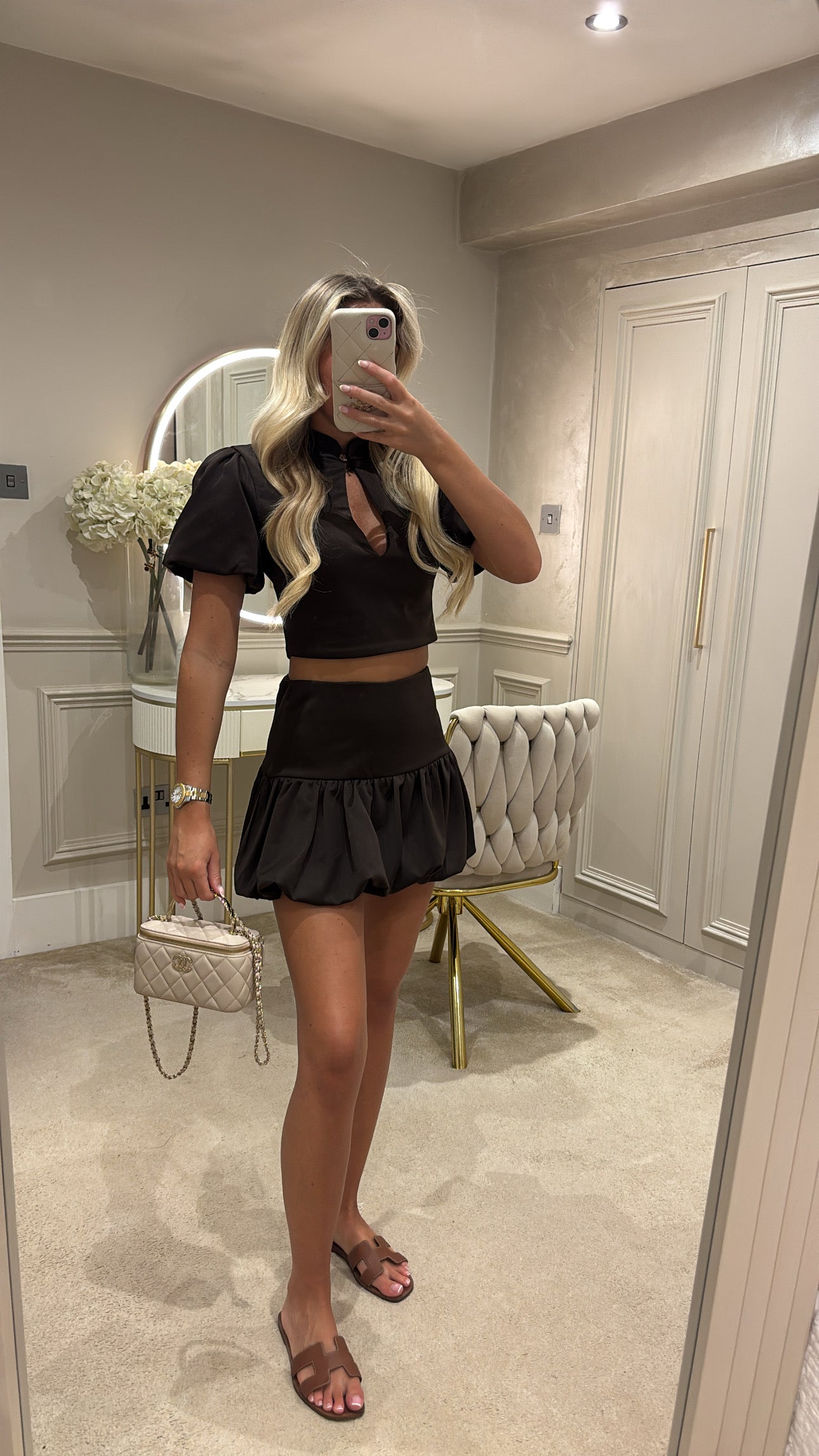 Puff ball skirt set